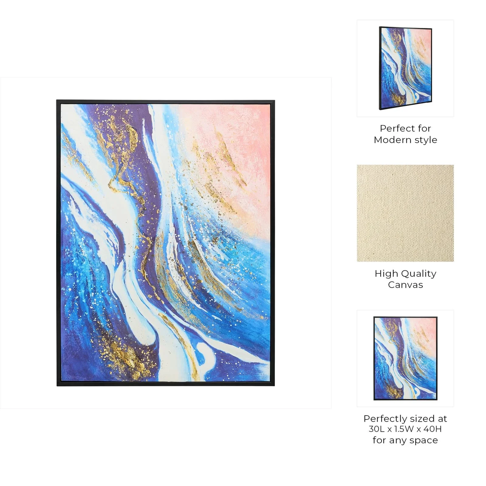 30x40 Handpainted Abstract Canvas, Multi - Image 6