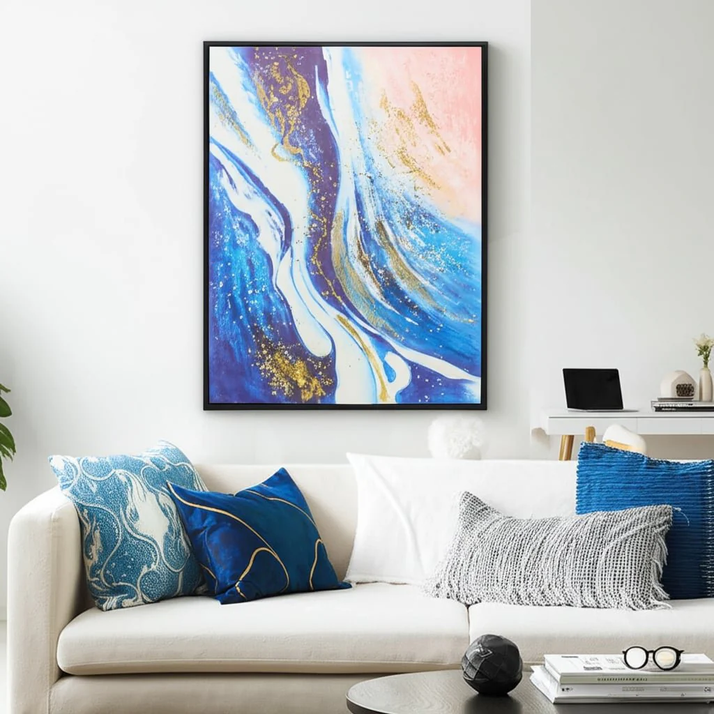 30x40 Handpainted Abstract Canvas, Multi - Image 9