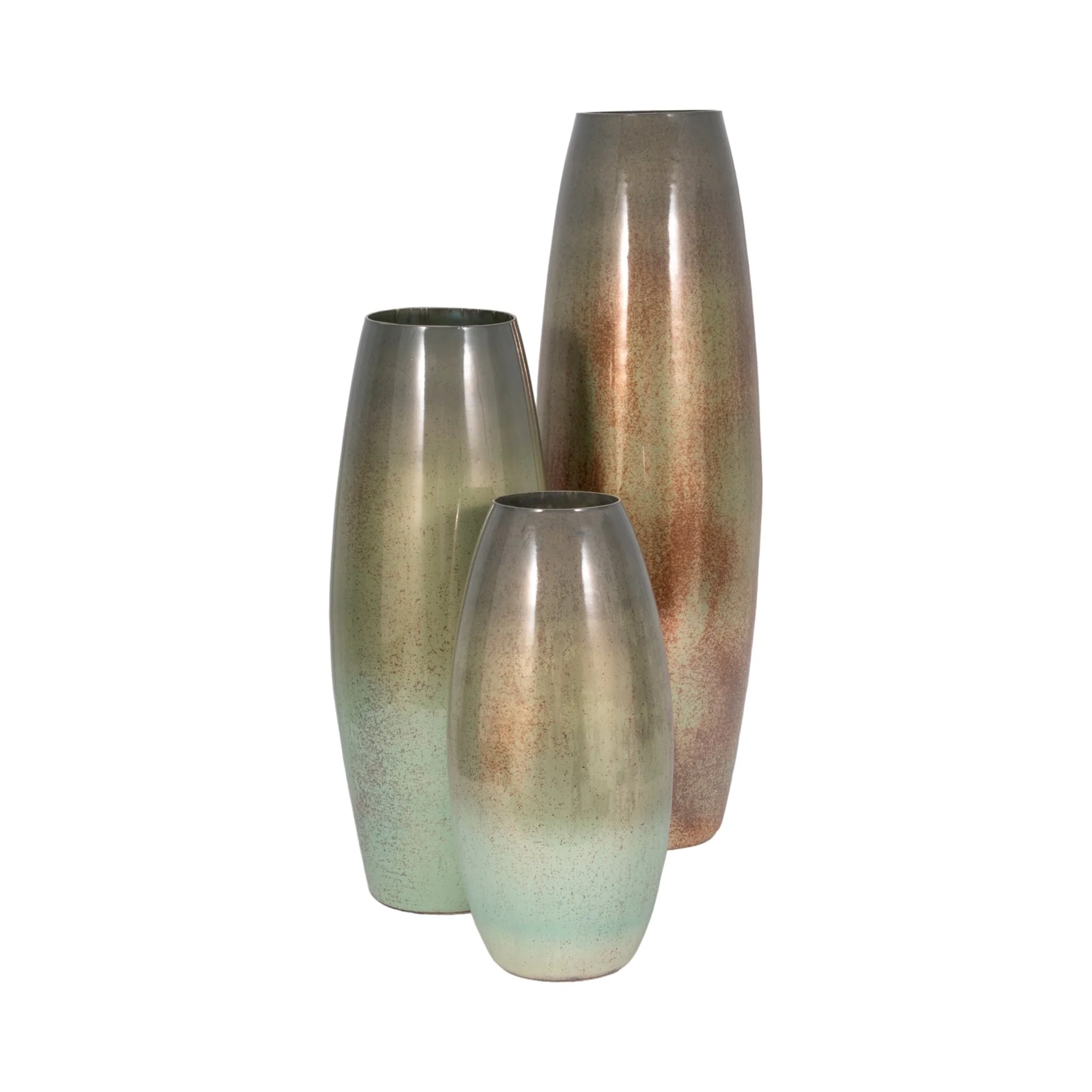 31" Curved Glass Vase Green Mercury Ombre, Multi - Image 7