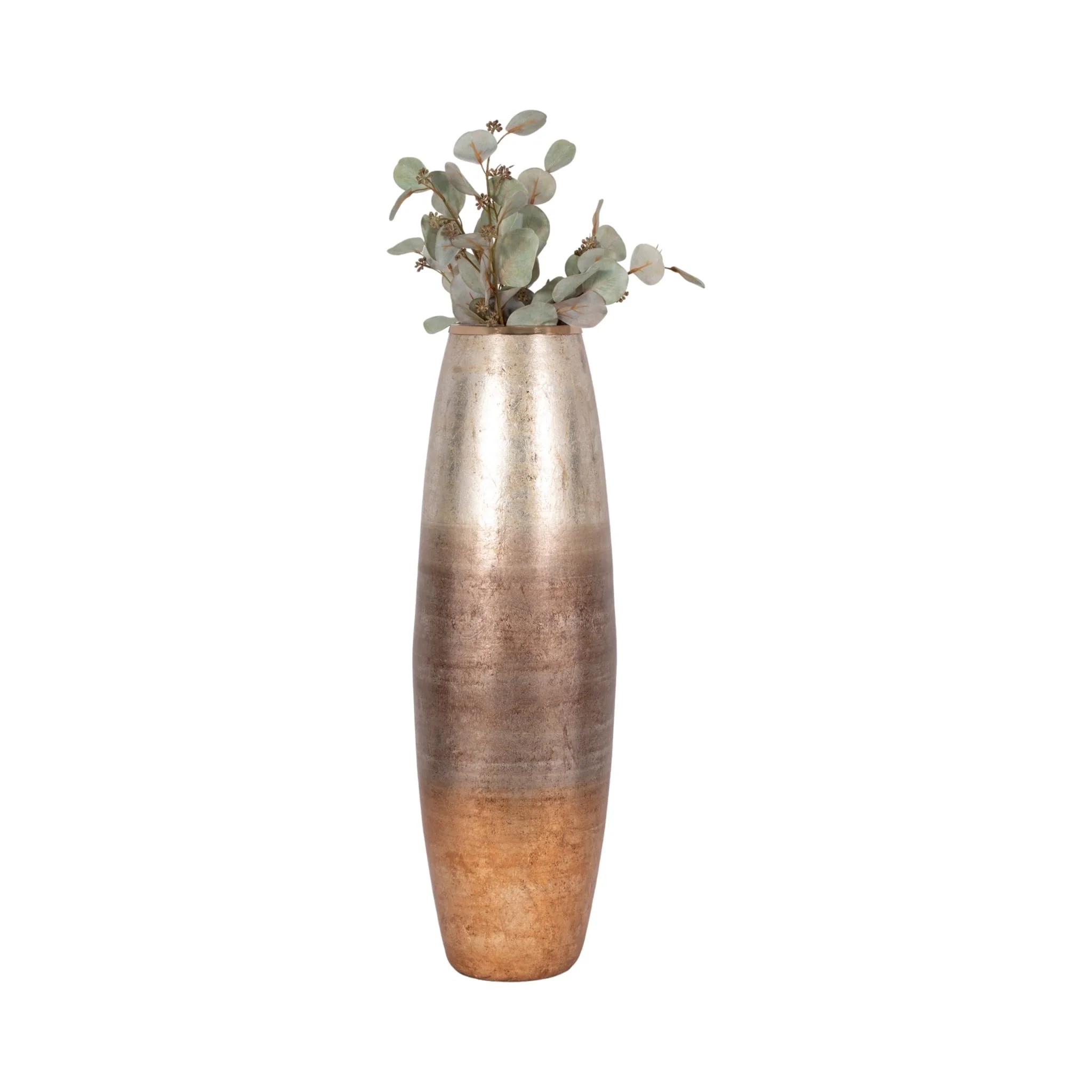 31" Curved Glass Vase Metallic Ombre Finish, Multi - Image 2