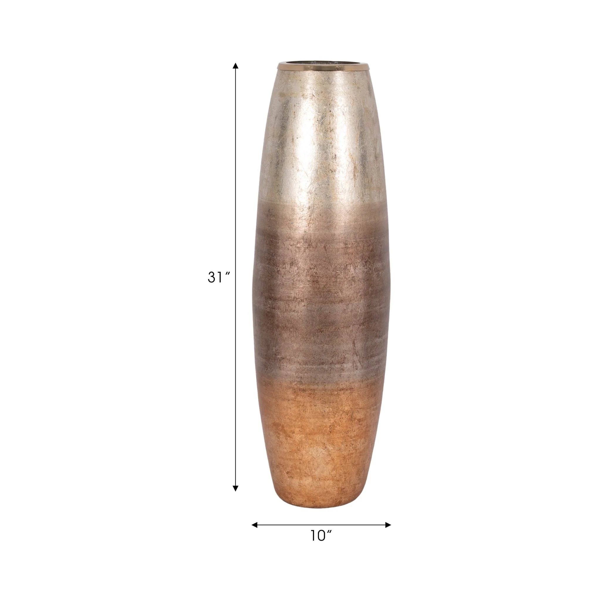 31" Curved Glass Vase Metallic Ombre Finish, Multi - Image 8