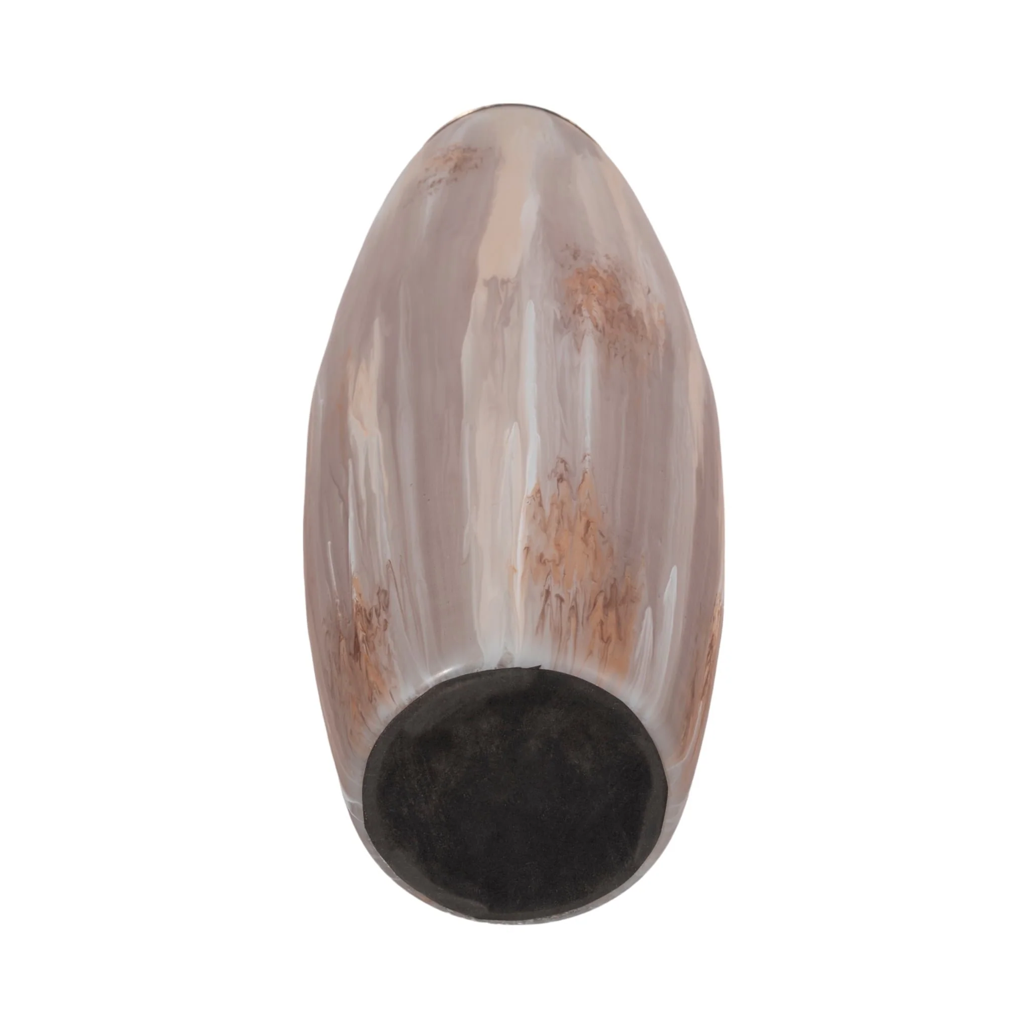 31" Curved Glass Vase Opal Finish, Ivory Multi - Image 6