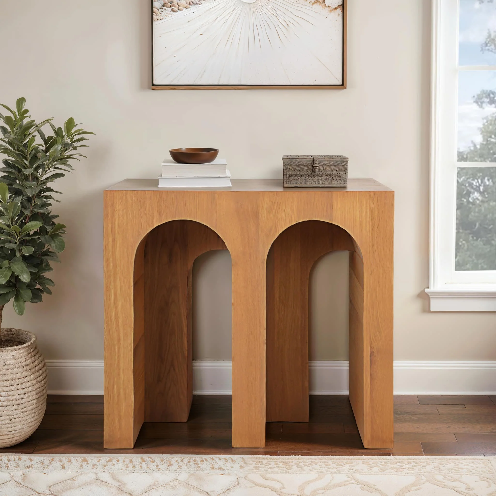 31" Double Arch Accent Table, Natural - Image 10