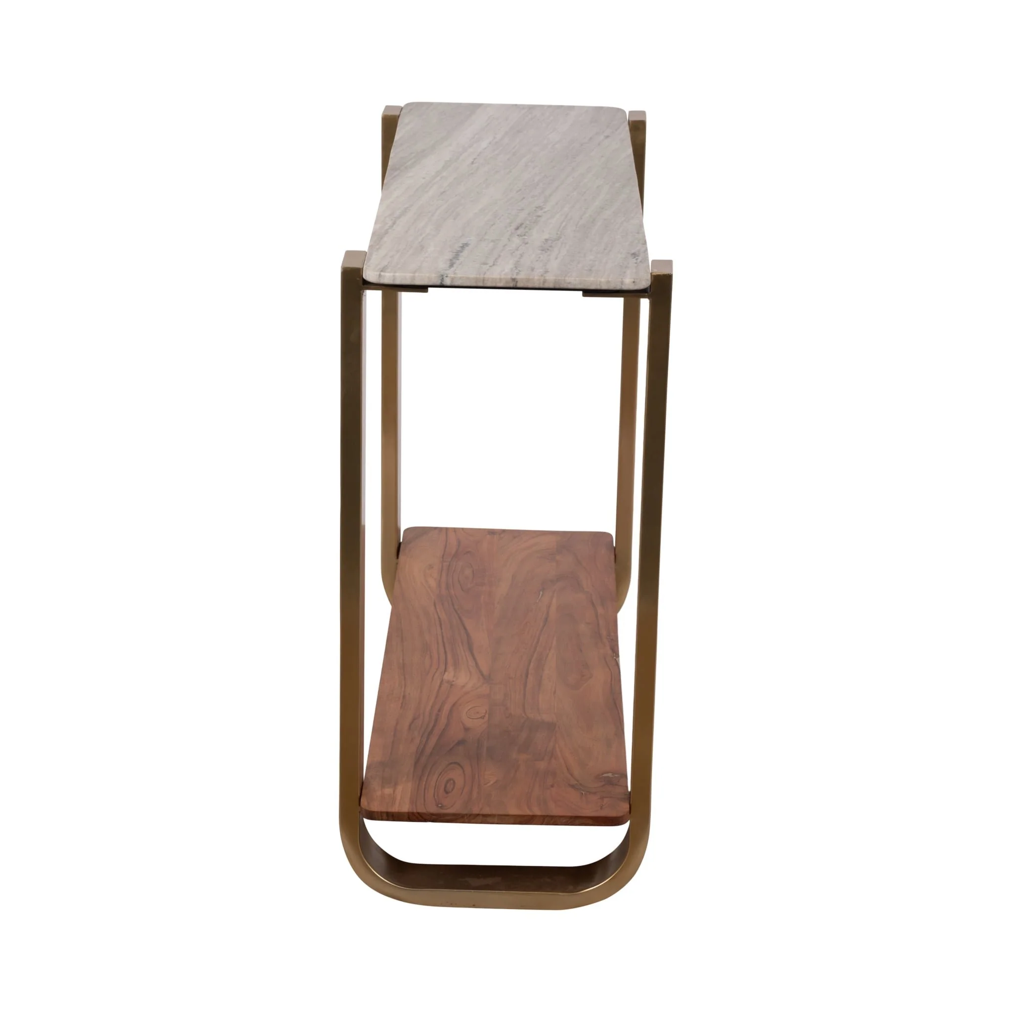 31" Marble Top Console, Gold Kd - Image 3