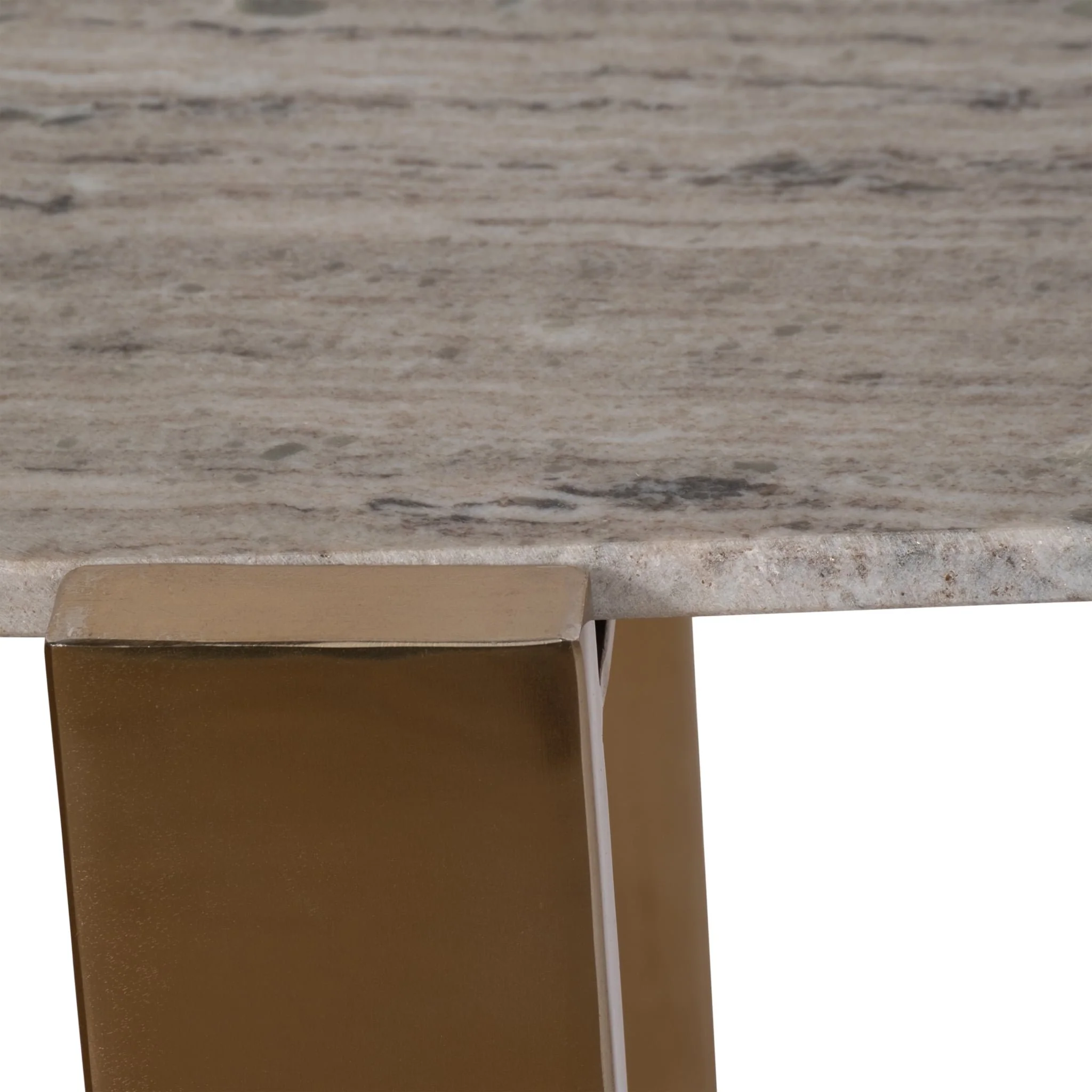 31" Marble Top Console, Gold Kd - Image 5