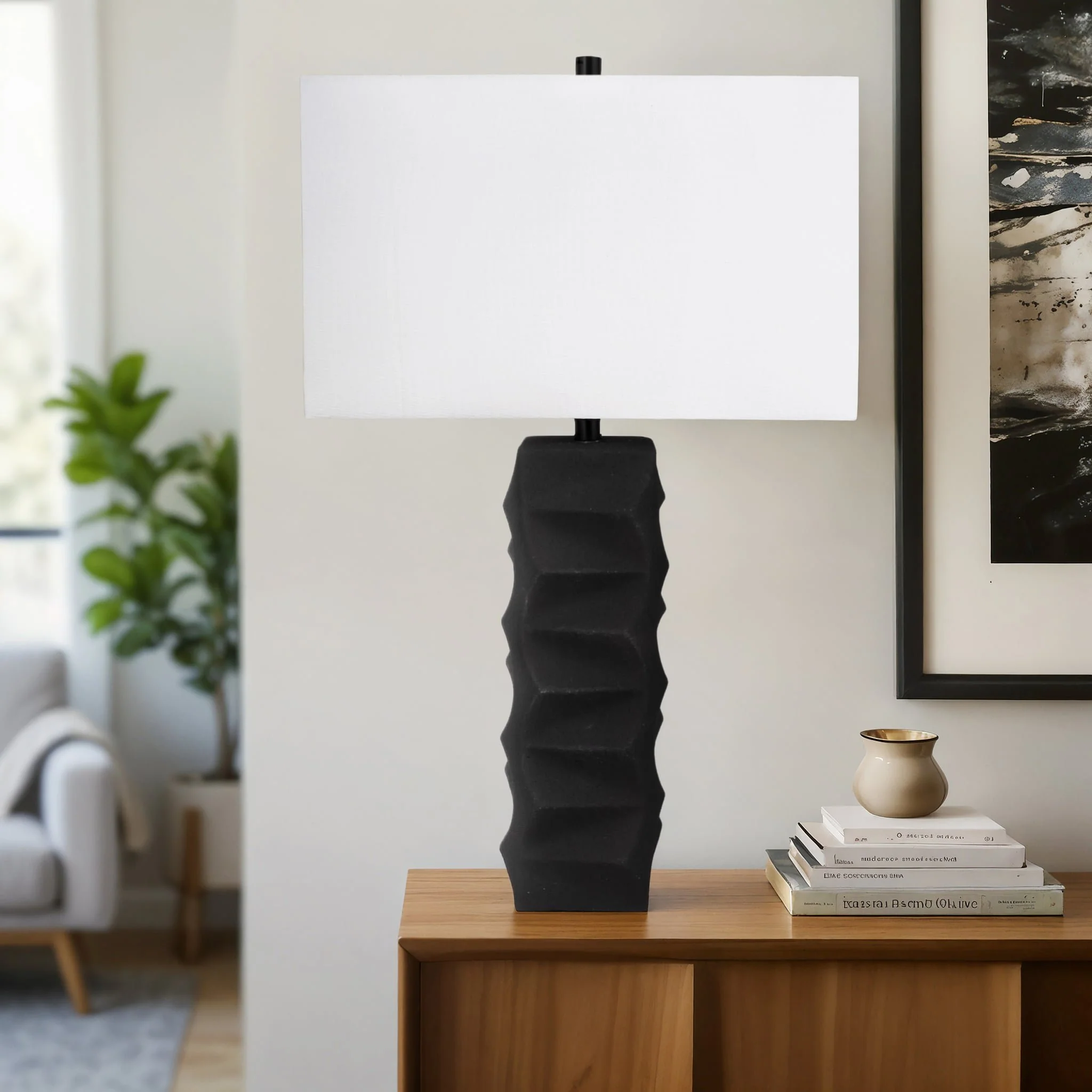 31" Tall Contemporary Table Lamp, Black - Image 8