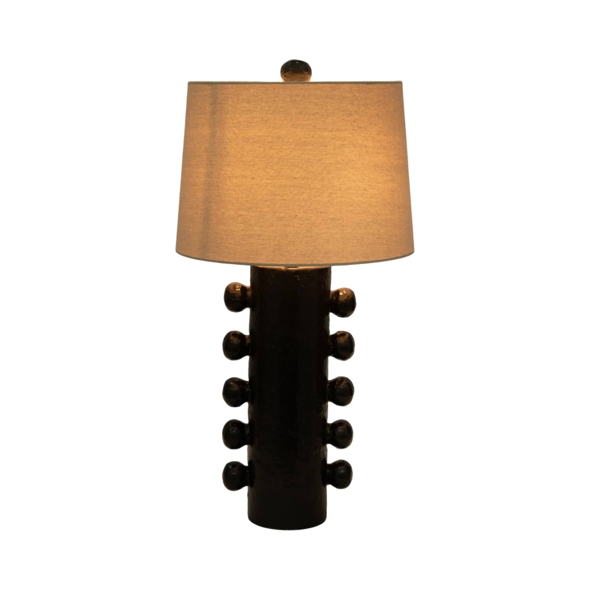 31" Tall Knobby Table Lamp, Black - Image 2