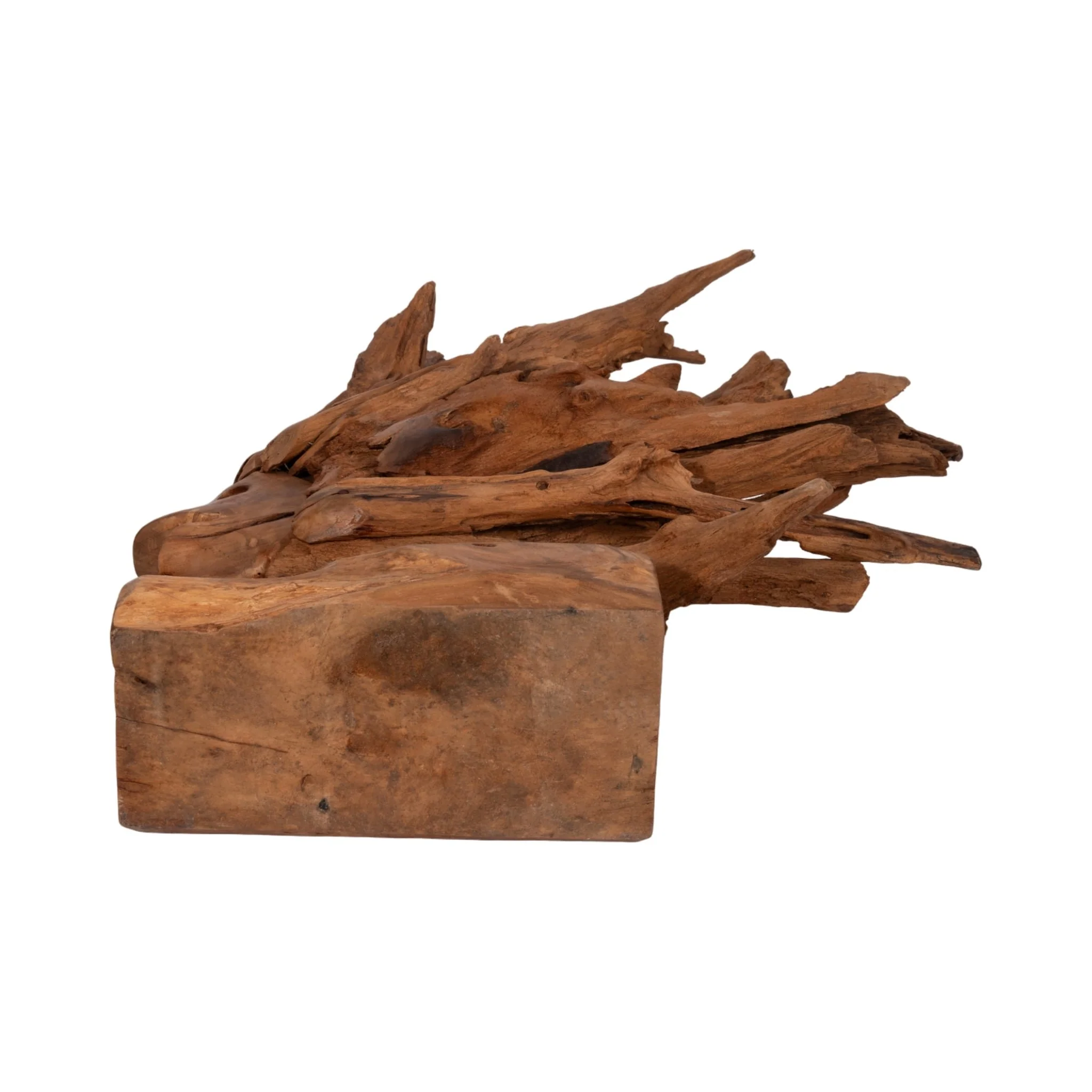 31" Teak Wood Fish On Stand, Light Natural - Image 7