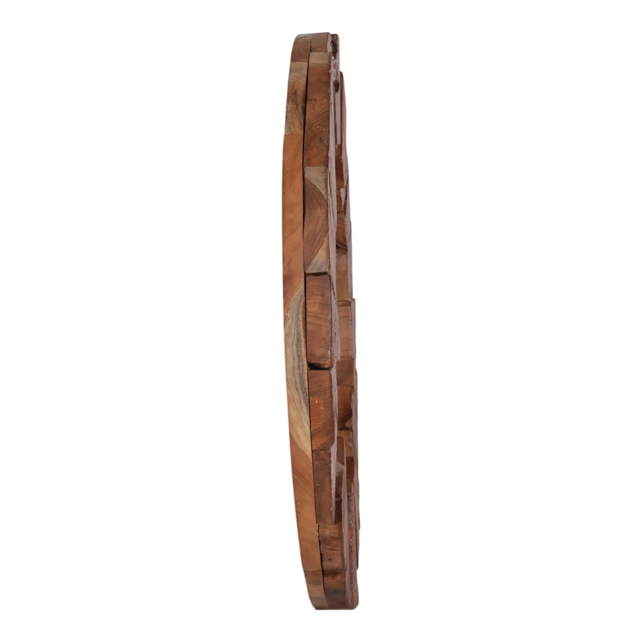 31x31" Teakwood Framed Mirror, Natural - Image 3