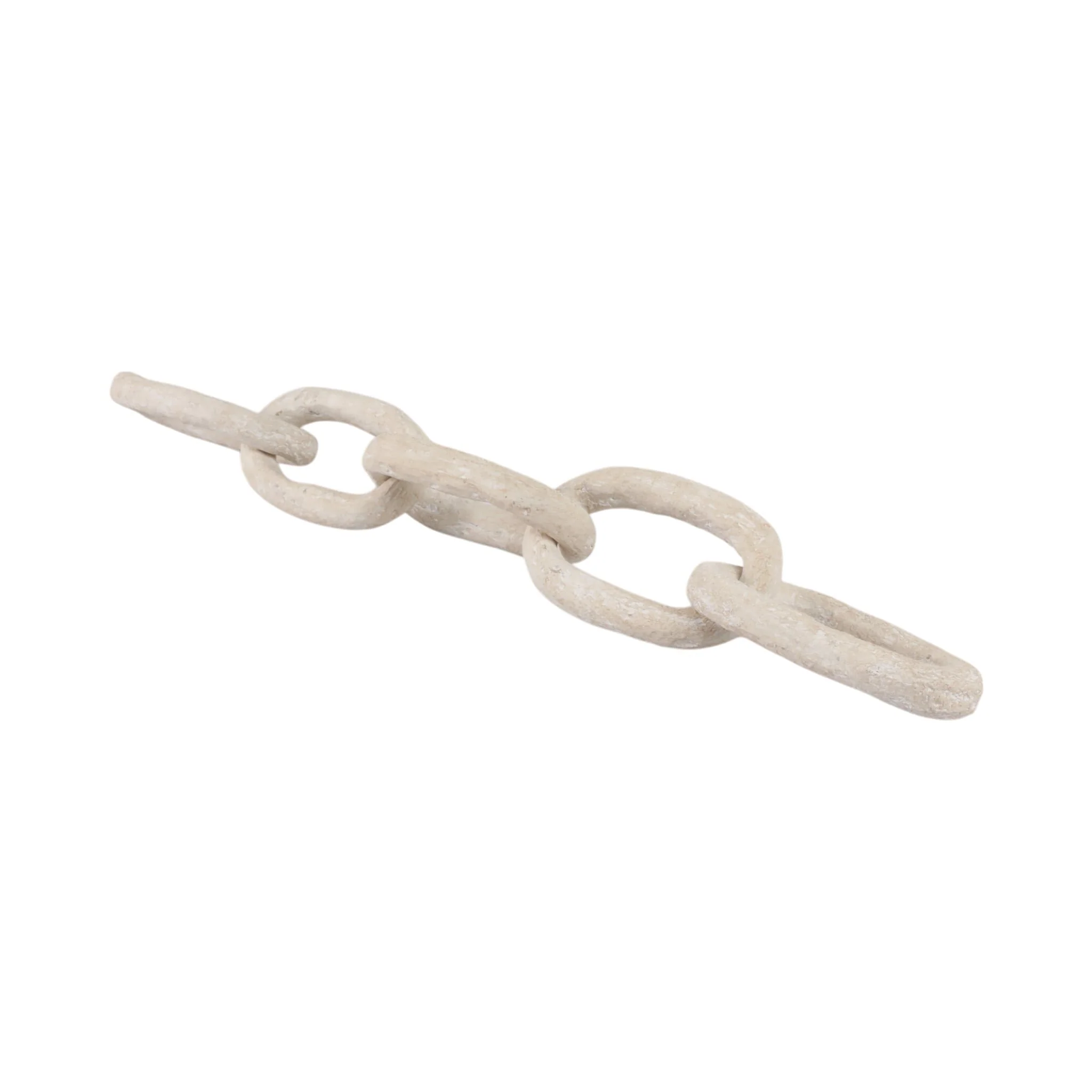 31x5" Paper Mache 5-link Chain, White - Image 2