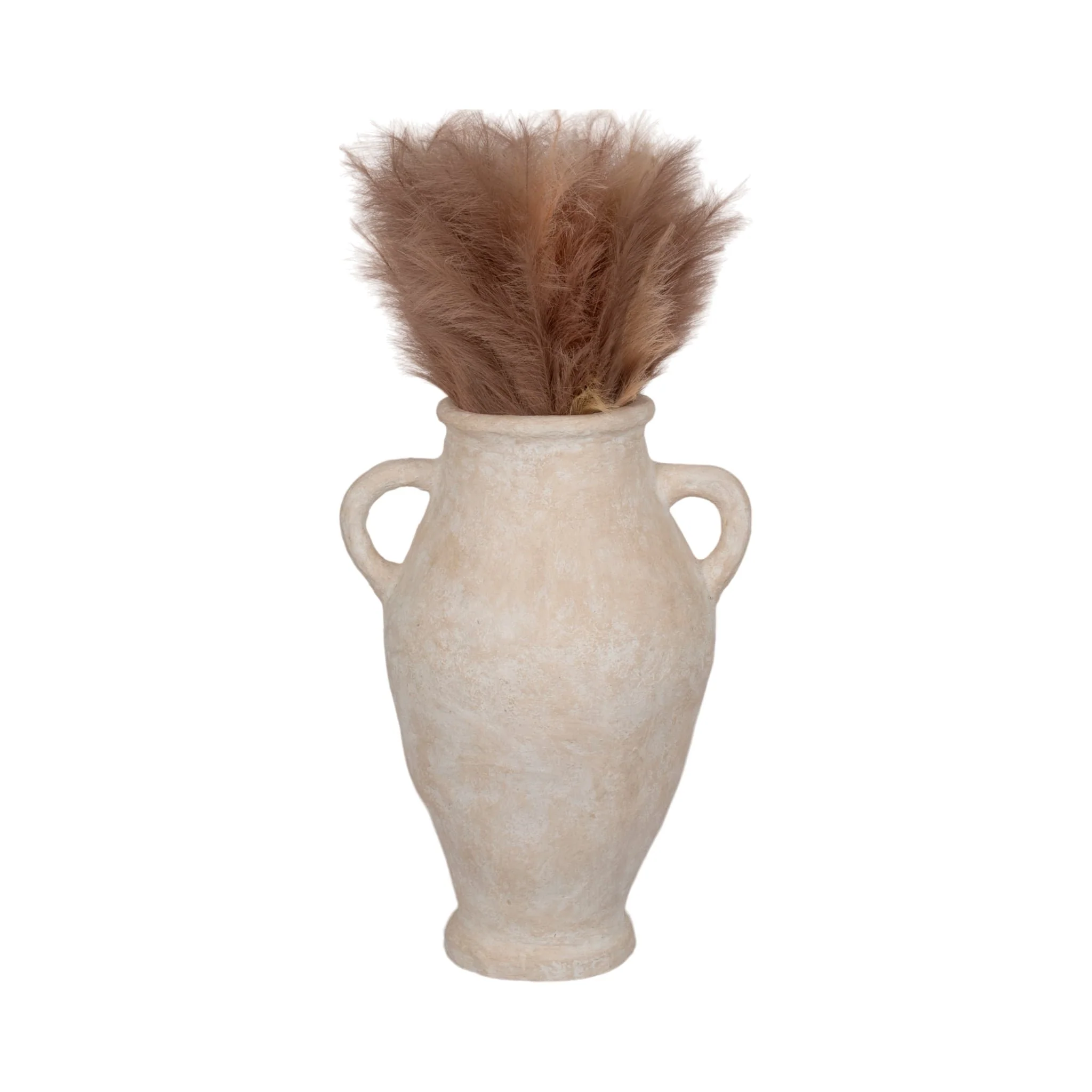 32" Paper Mache Jug With Handles, White - Image 2