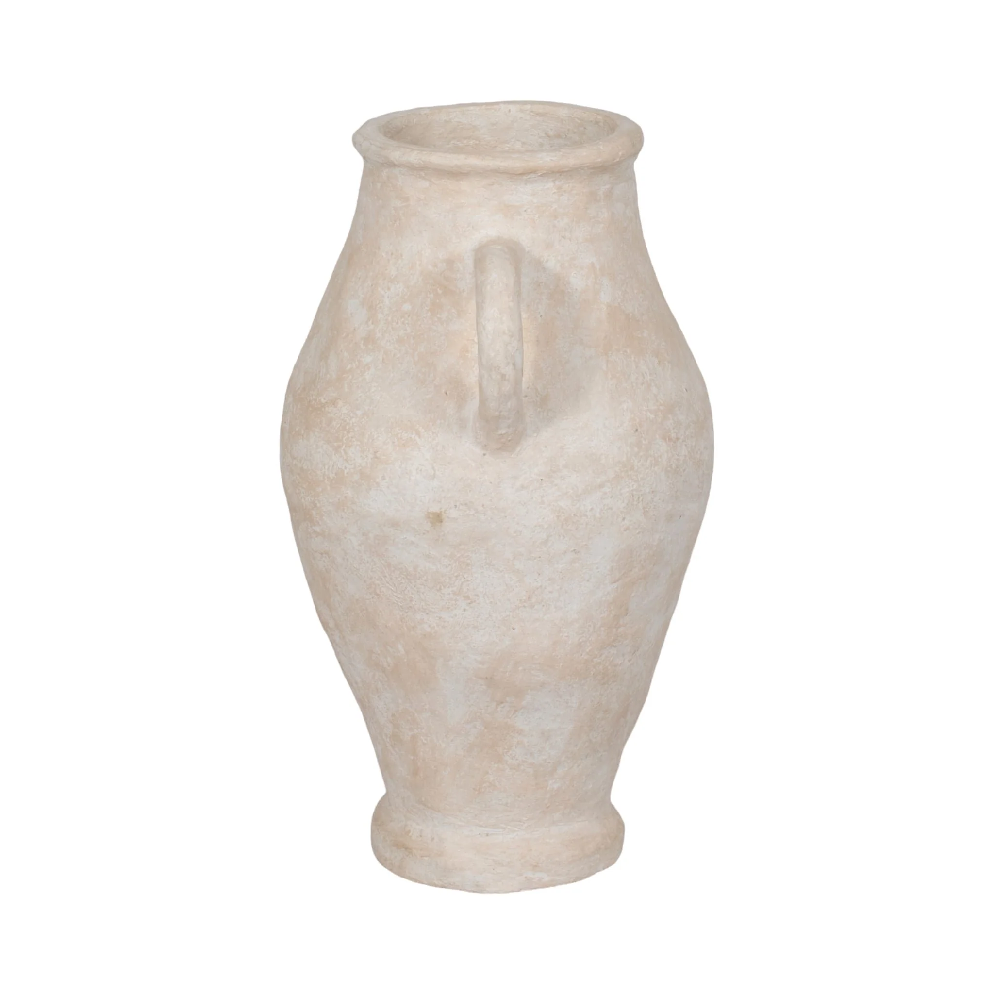 32" Paper Mache Jug With Handles, White - Image 4