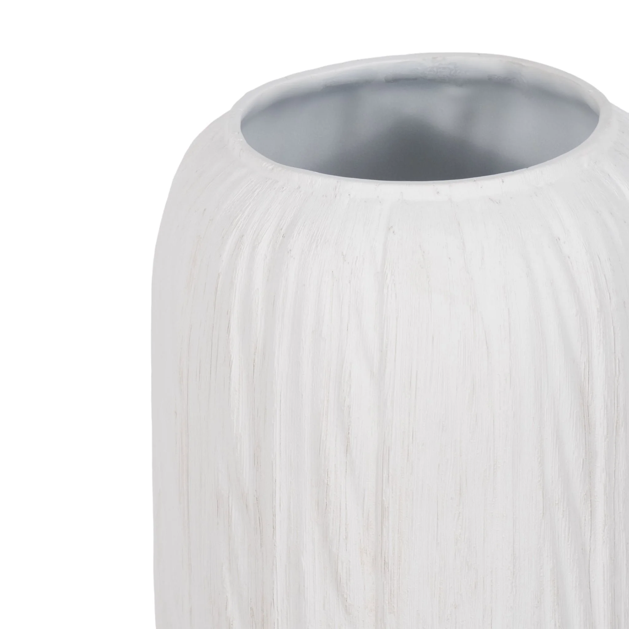 32" Rough Cylinder Floor Vase, White - Image 4