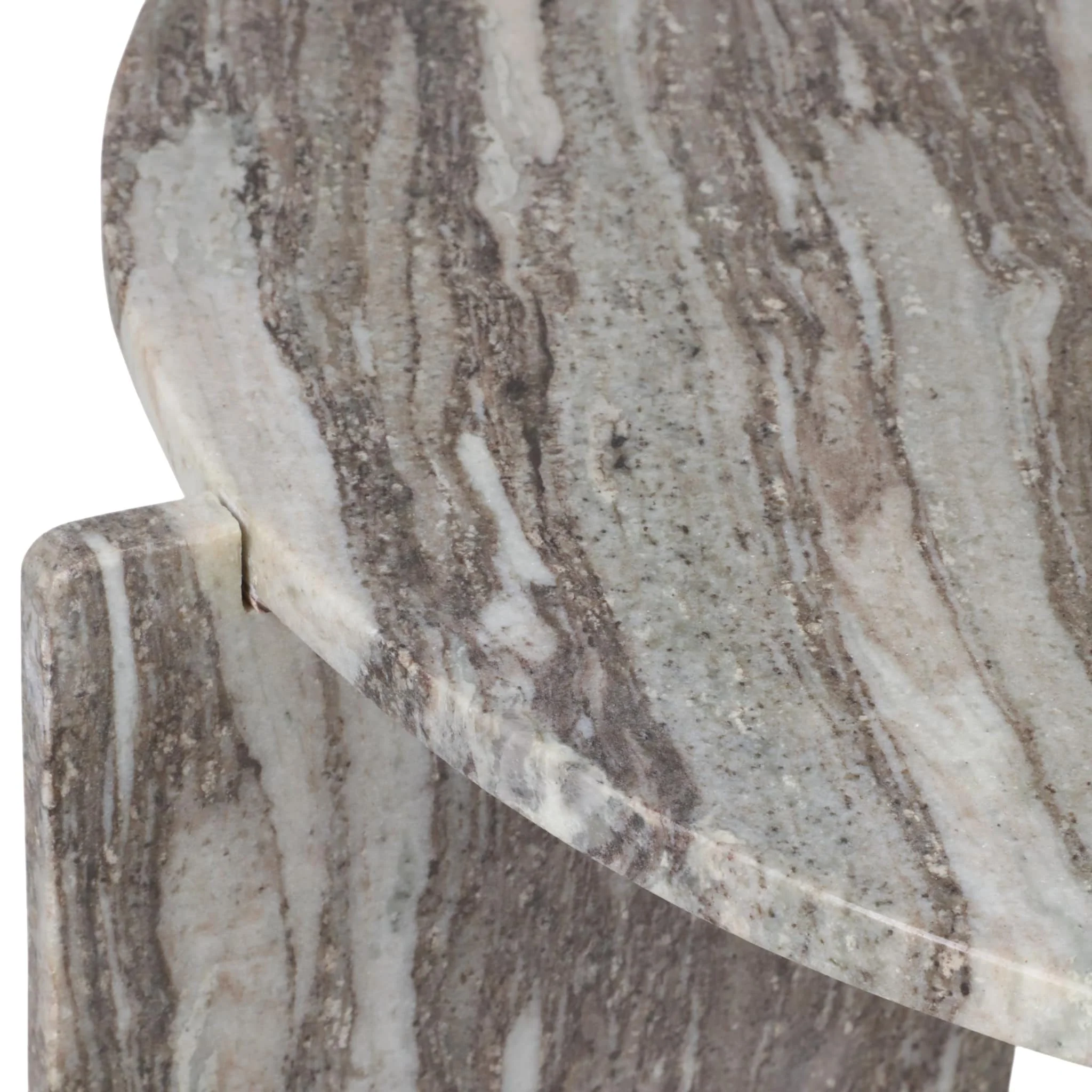 32x15" 3-leg Marble Coffee Table, Grey Kd - Image 6