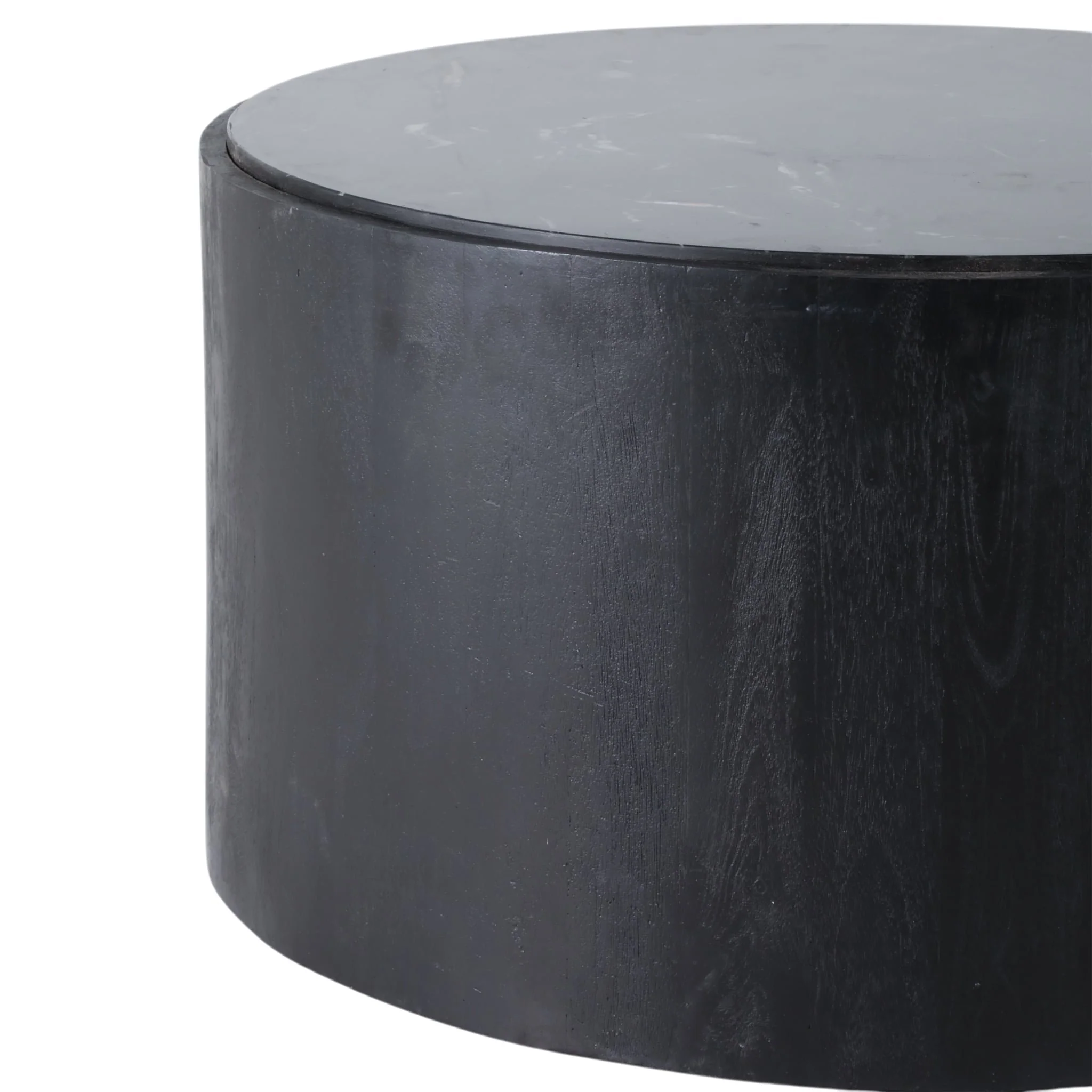 32x17 Marble Inlay Rnd Coffee Table, Blk/wht - Image 5