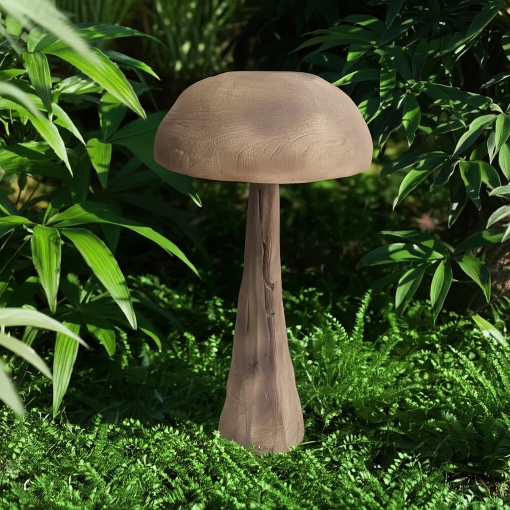 32x17" Mushroom With Wood Grain, Brown - Image 10
