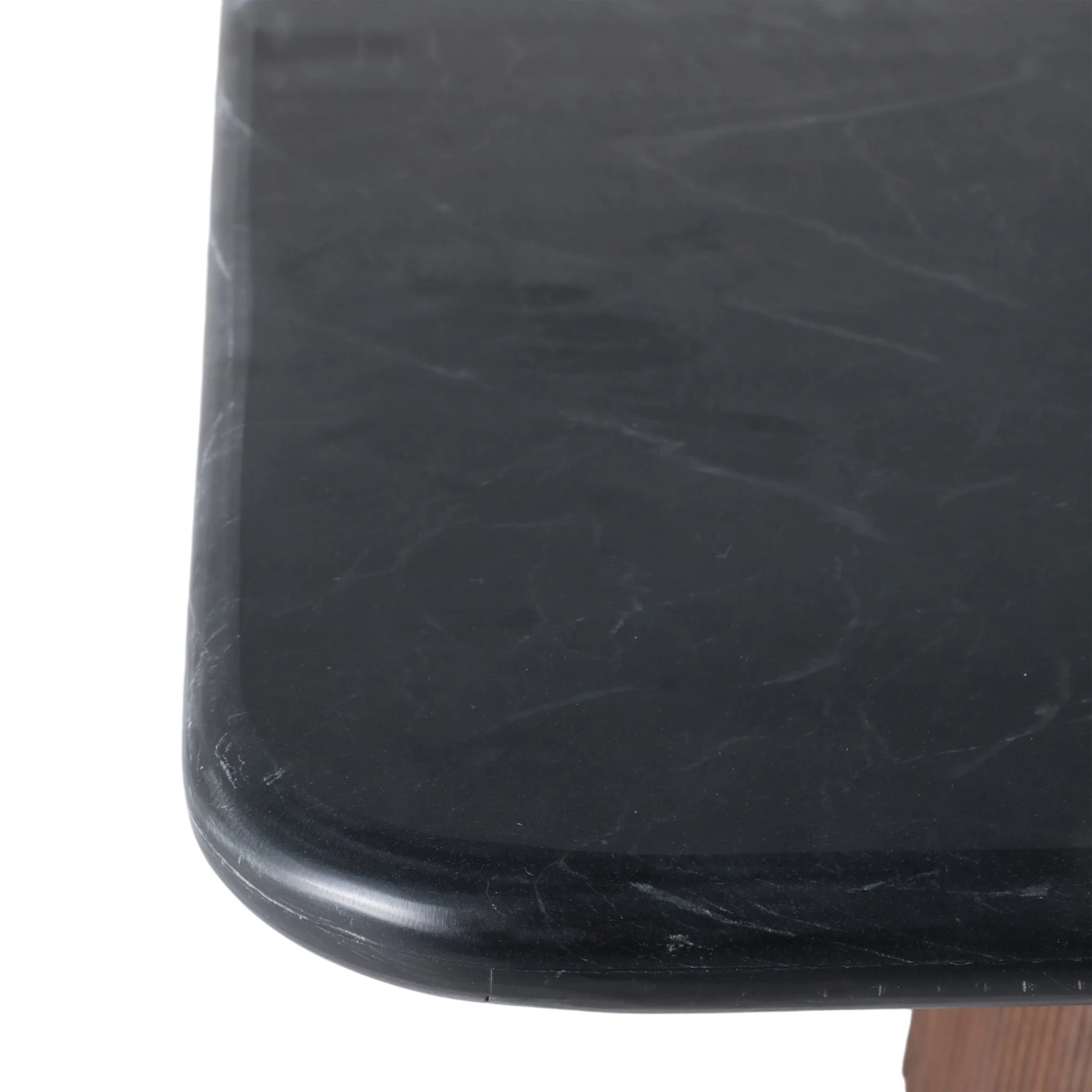32x17 Ribbed Base Coffee Table Marble Top, Blk/bwn - Image 6