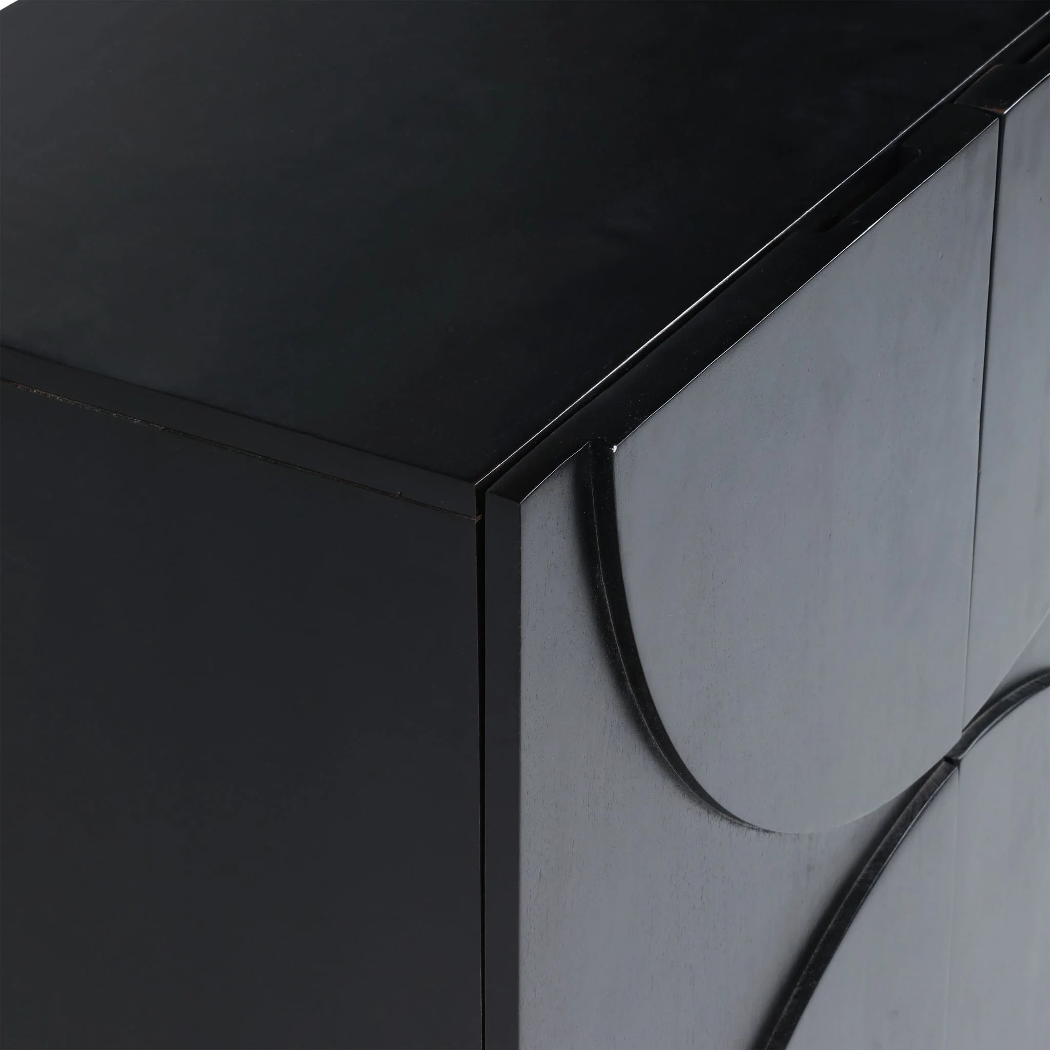 32x30" Half Circle 2-door Cabinet, Black - Image 7