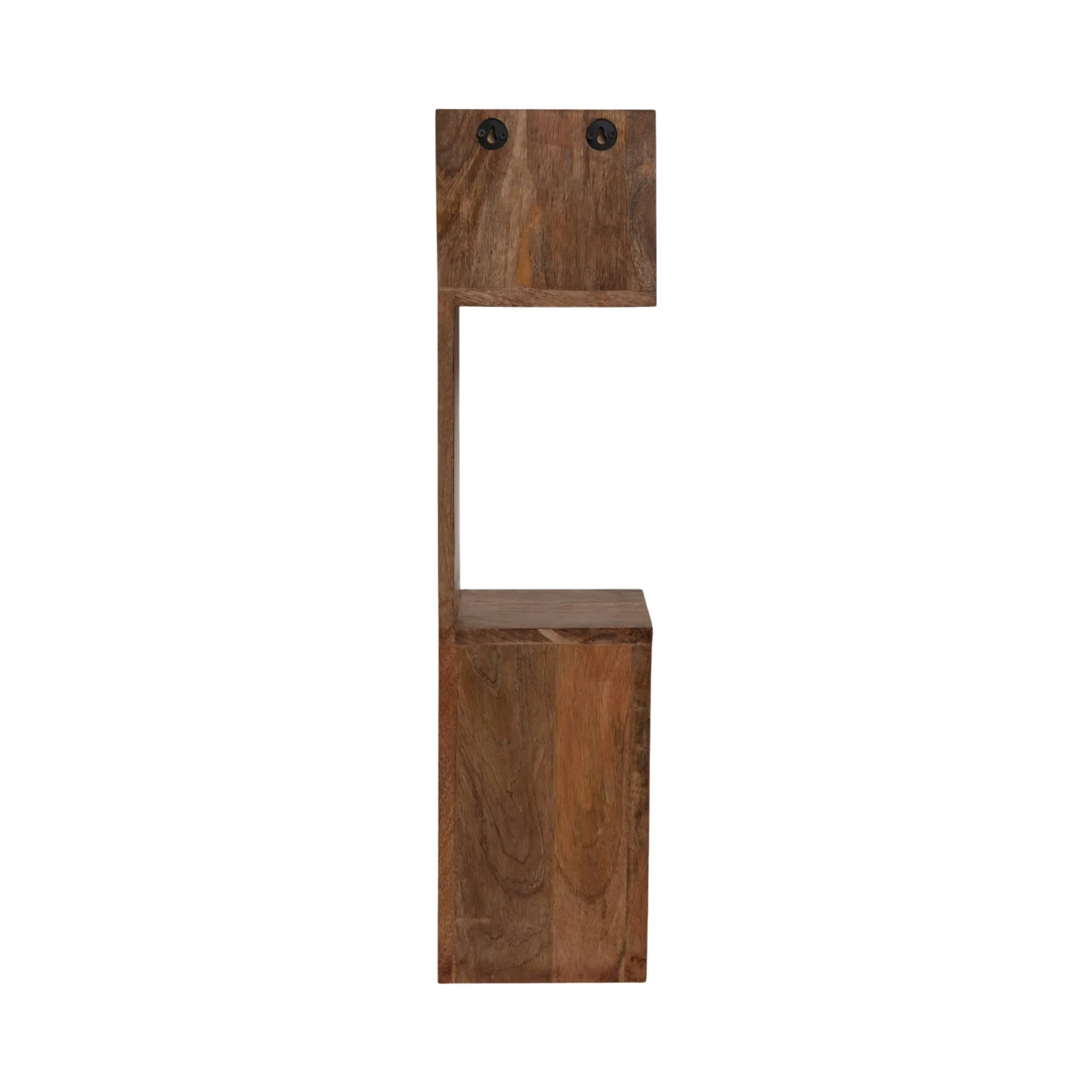 33" Mango Zig Zag Corner Wall Shelf, Brown - Image 7