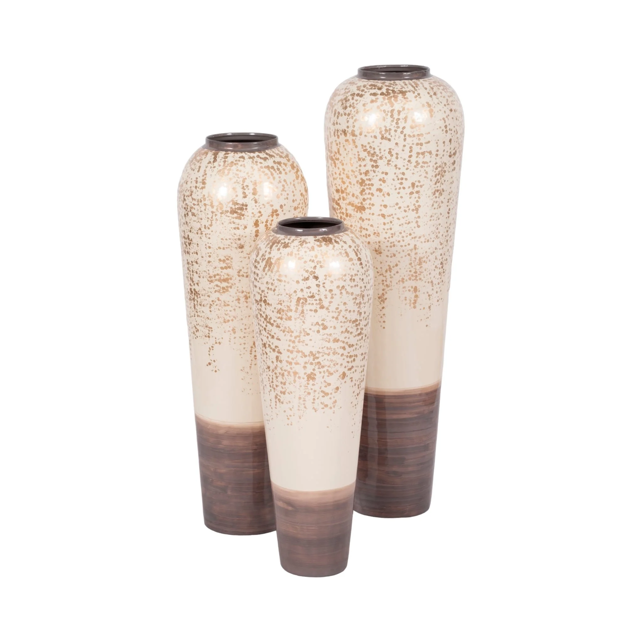 33" Opulence Metal Floor Vase, Grey Multi - Image 6