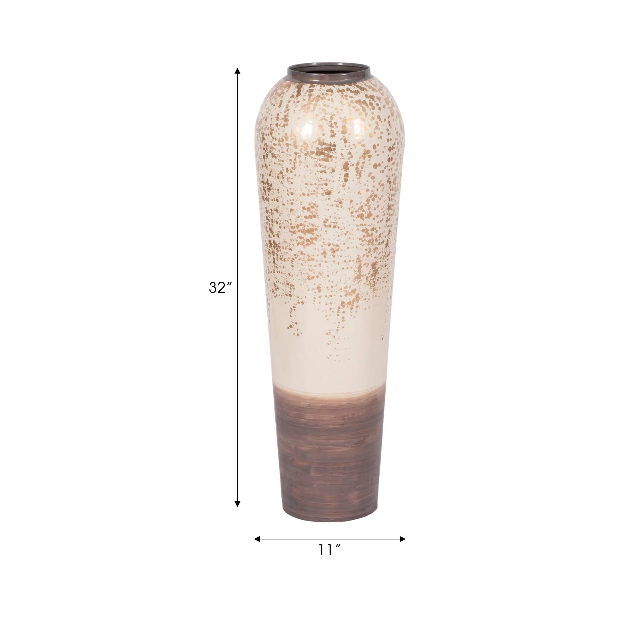 33" Opulence Metal Floor Vase, Grey Multi - Image 7