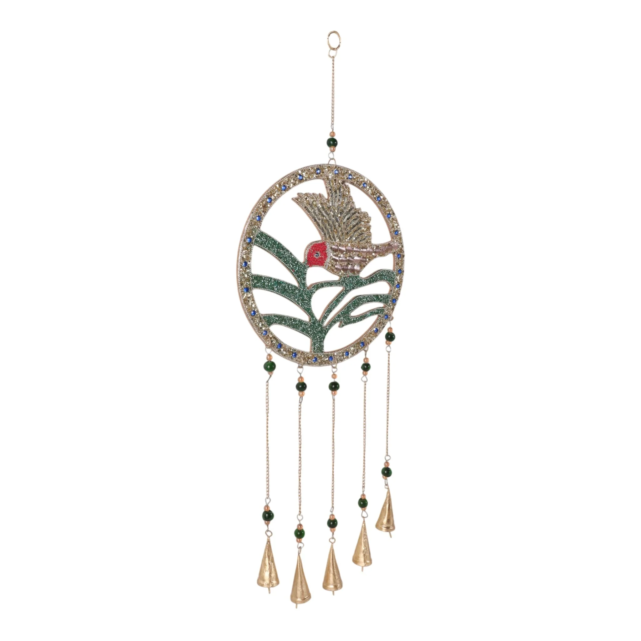 35x12" Beaded Mosaic Hummingbird Chime, Multi - Image 2