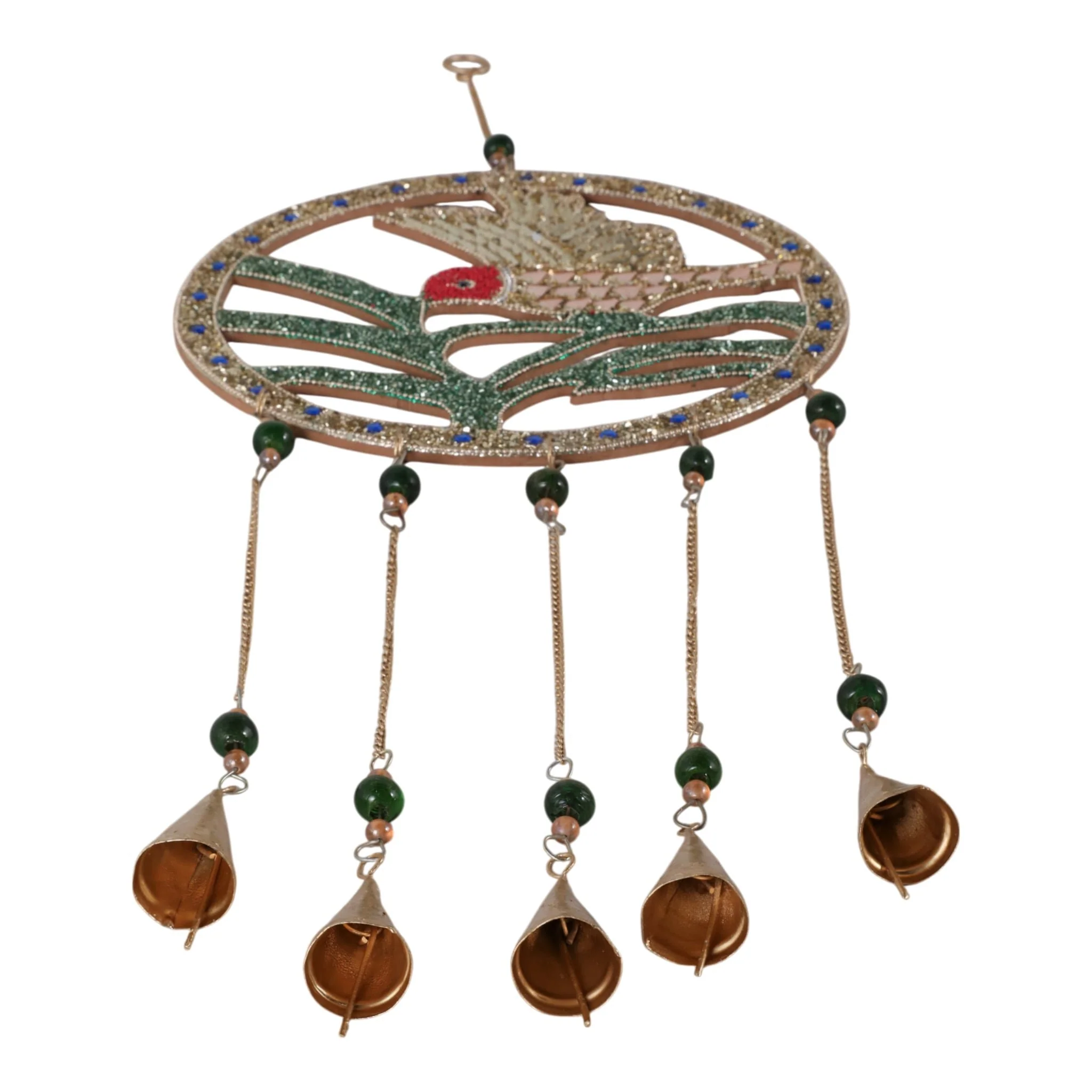 35x12" Beaded Mosaic Hummingbird Chime, Multi - Image 8