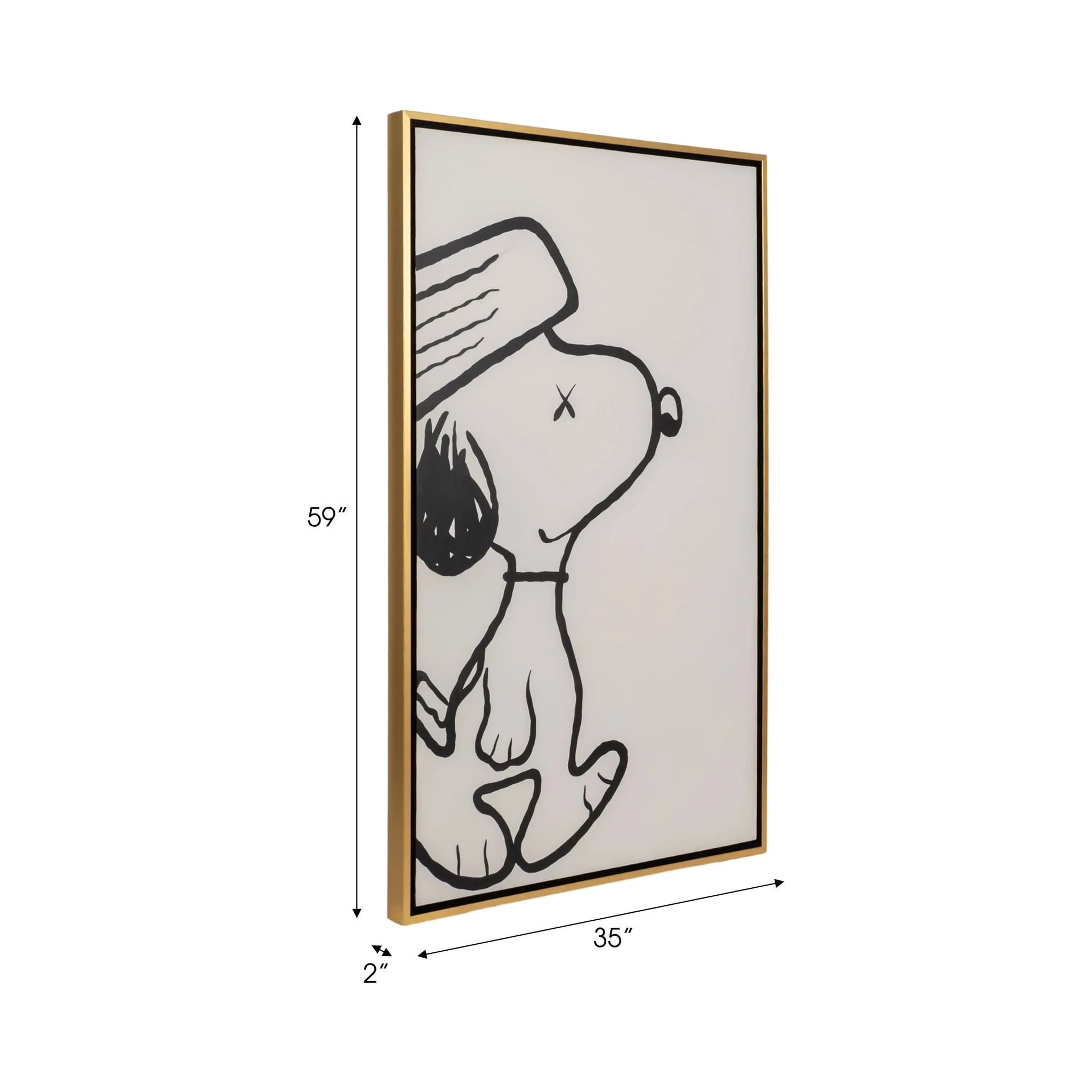 35x59 Hand Painted Beagle, Blk/wht - Image 7