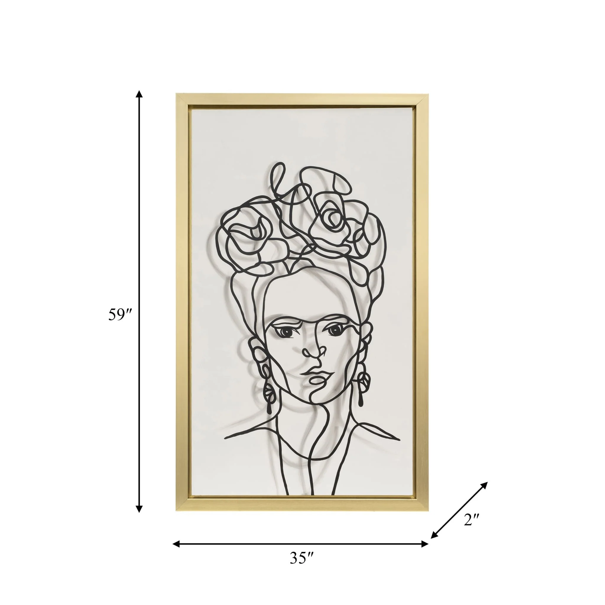 35x59, Hand Painted Frida Illusion, Wht/blk - Image 7