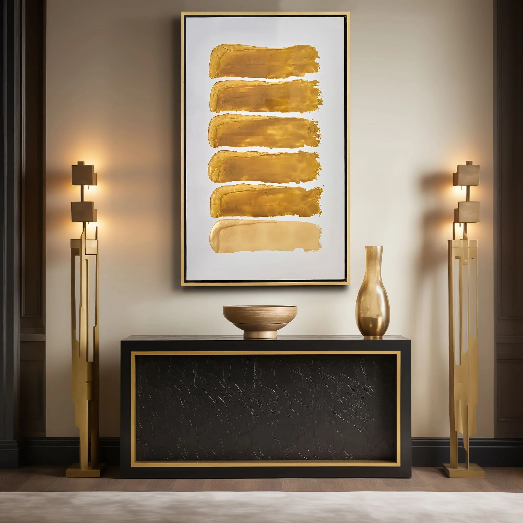 35x59, Hand Painted Gold Leaf Ingot Box - Image 11