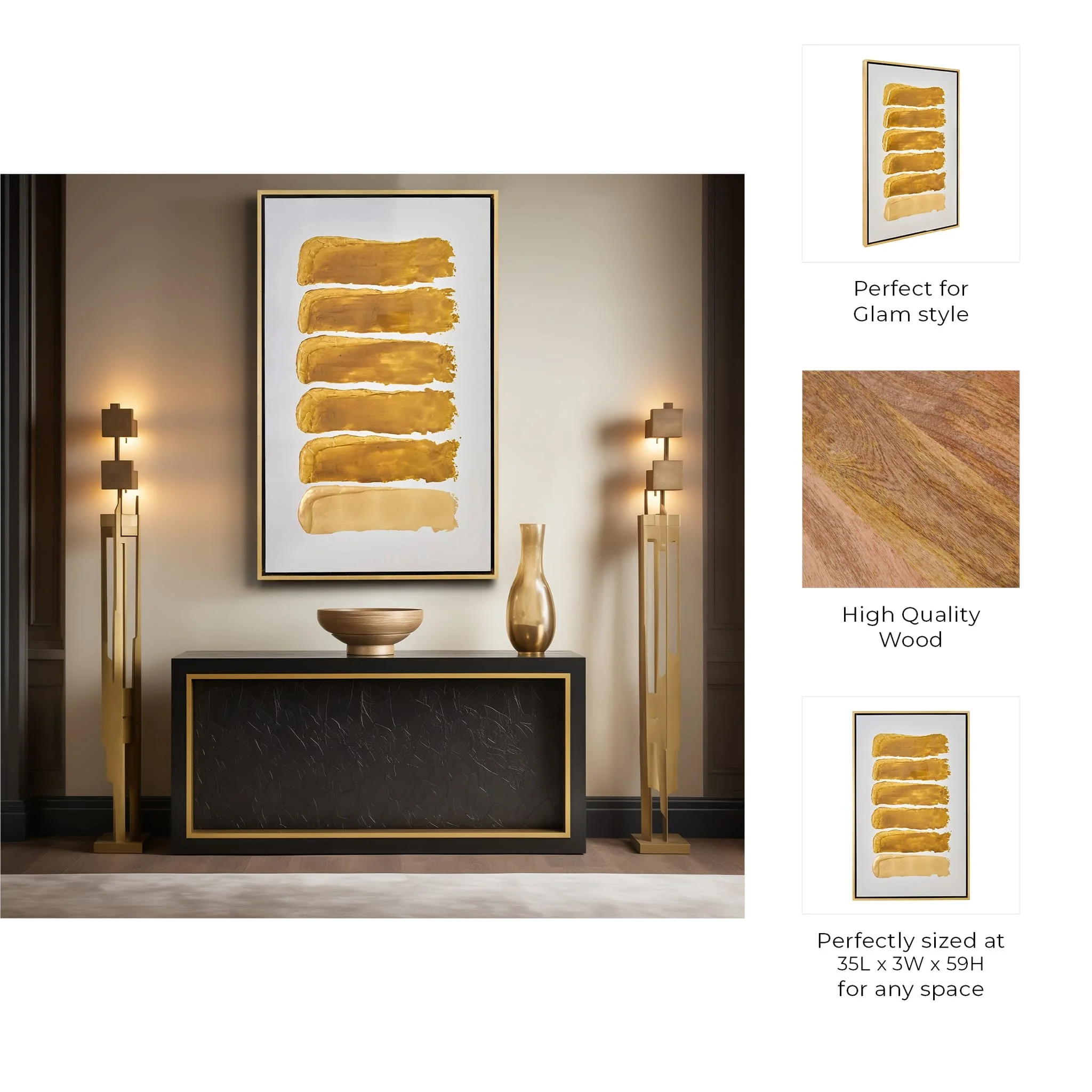 35x59, Hand Painted Gold Leaf Ingot Box - Image 9
