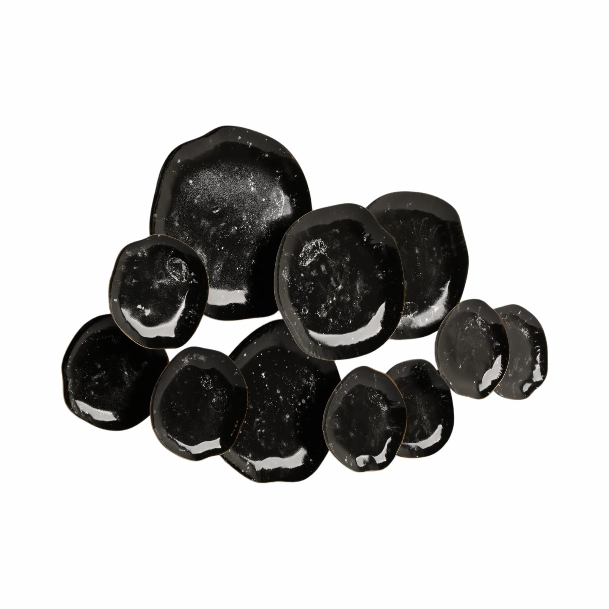 36" Gold Rimmed Discs Metal Wall Decor, Black/gold - Image 2
