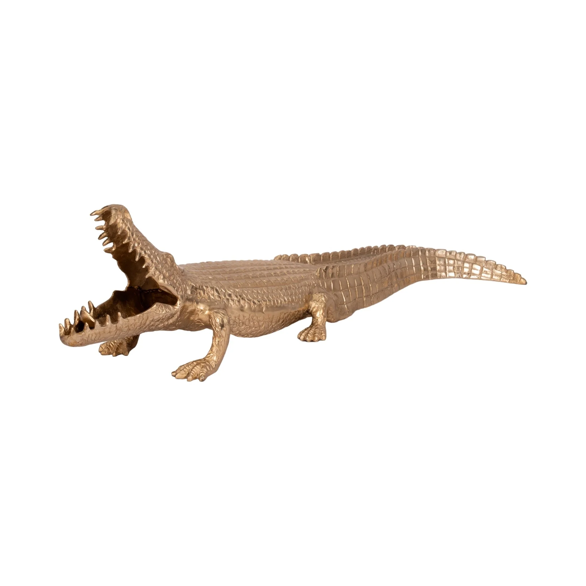 36" Metal Alligator Table Top Decor, Gold - Image 2