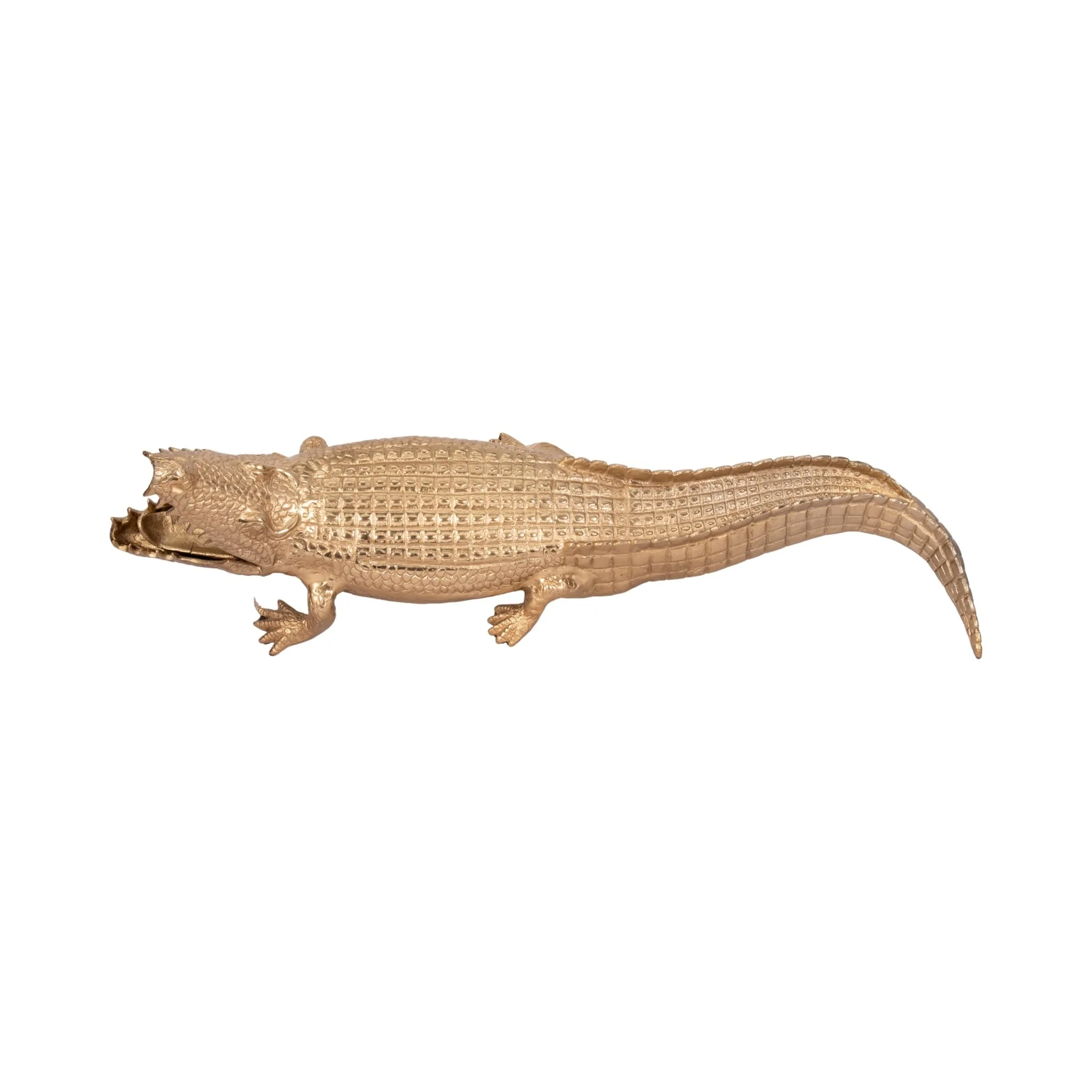 36" Metal Alligator Table Top Decor, Gold - Image 6
