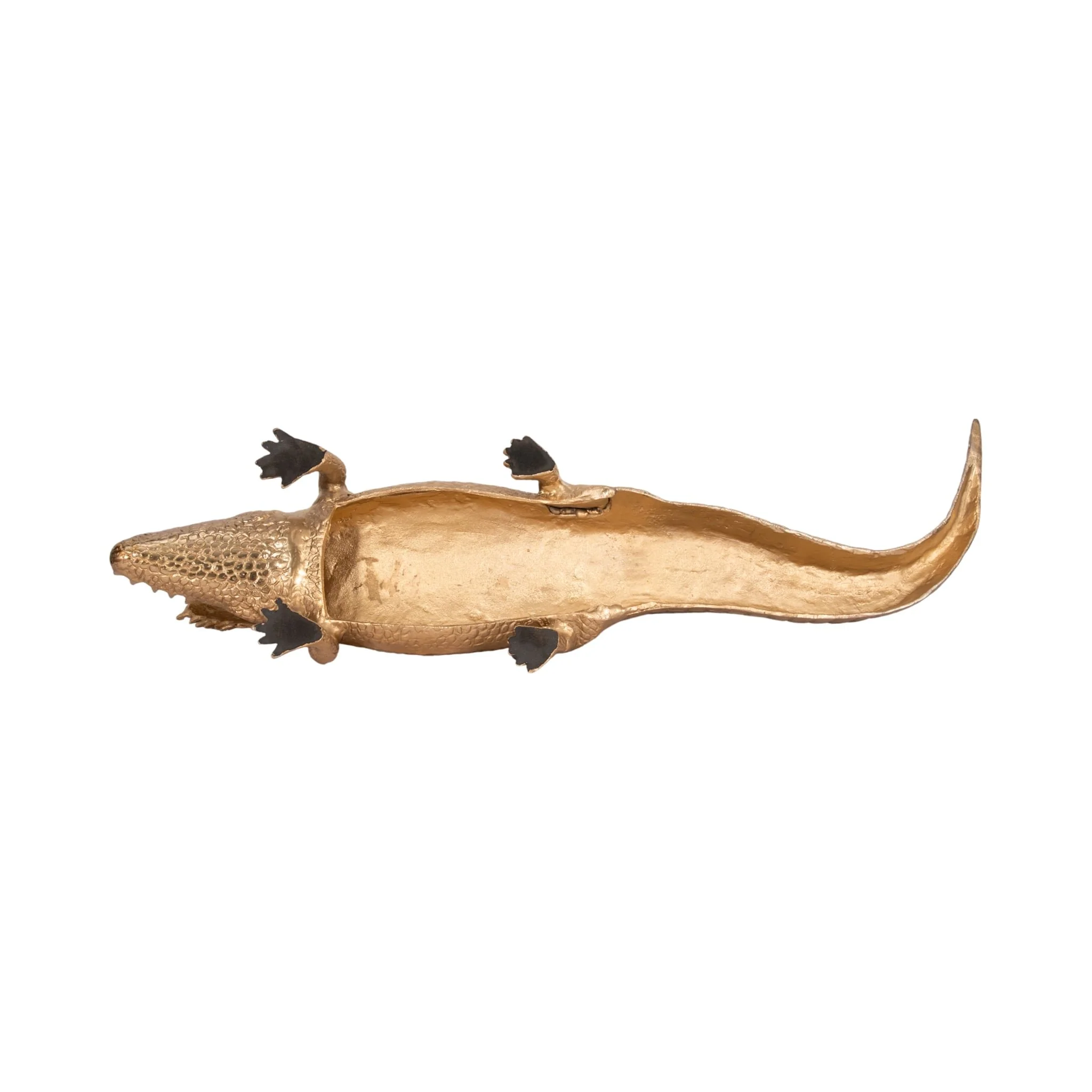 36" Metal Alligator Table Top Decor, Gold - Image 7