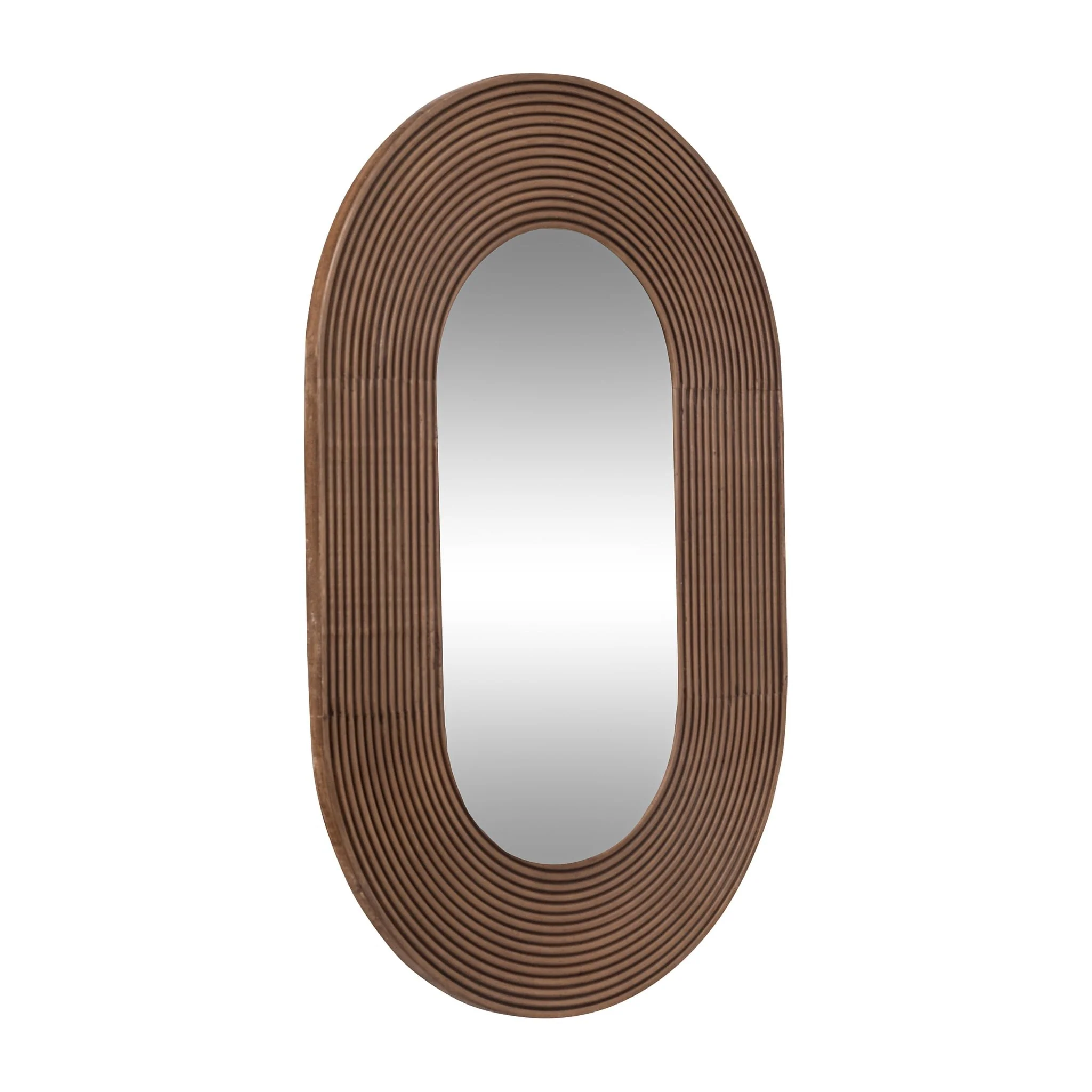 36" Ribbed Oval Mirror, Walnut - Image 2