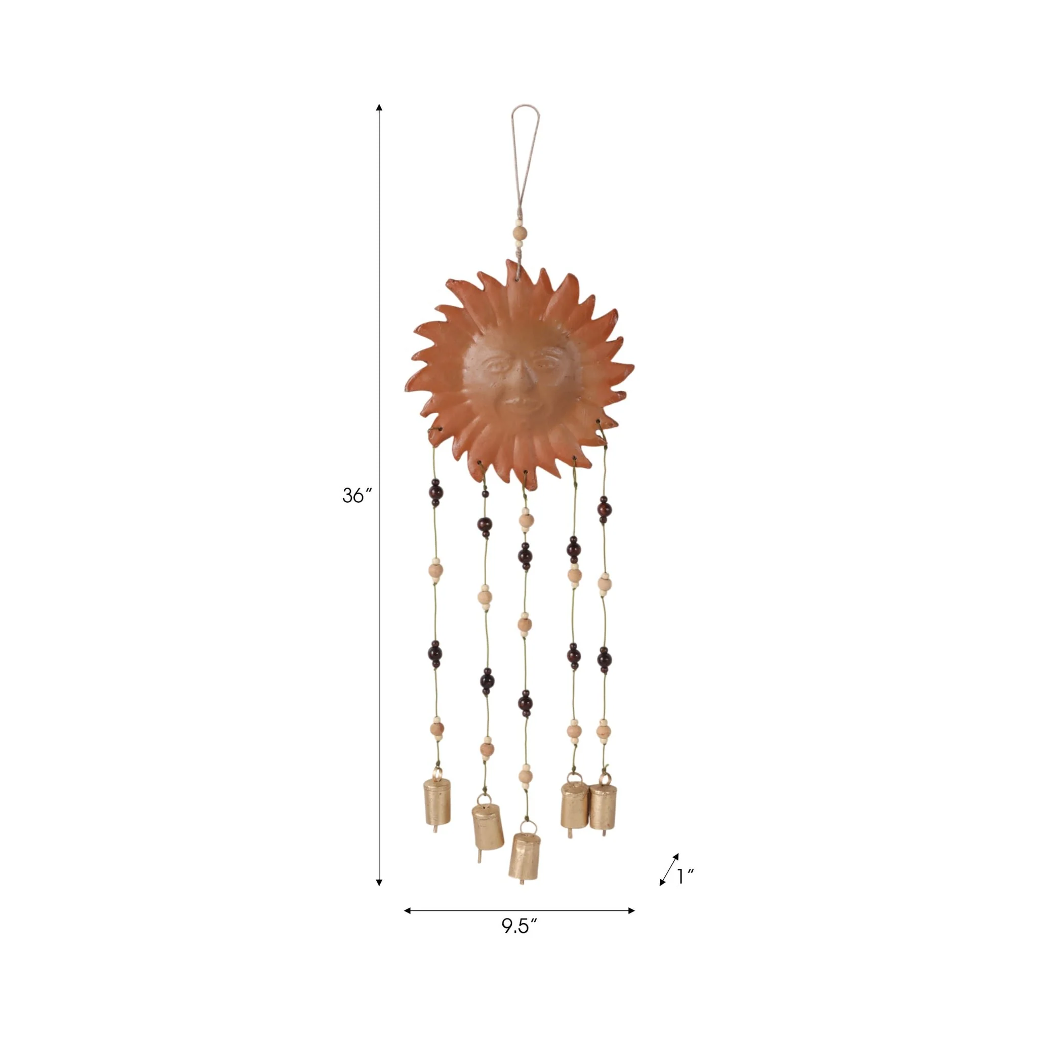 36x10" Terracotta Sunshine Chime, Brown - Image 9