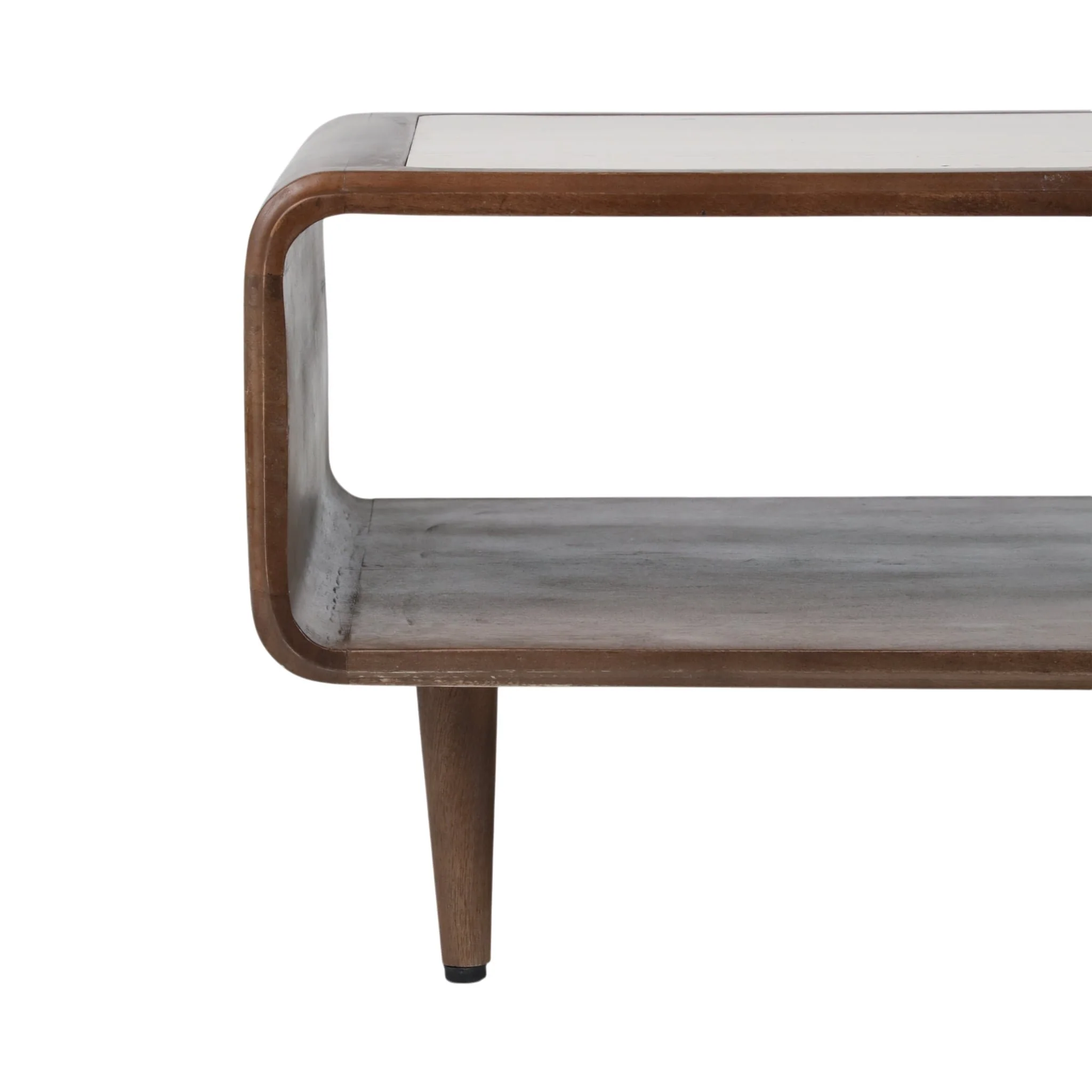 36x24" Travertine Inlay Coffee Table, Brown - Image 5