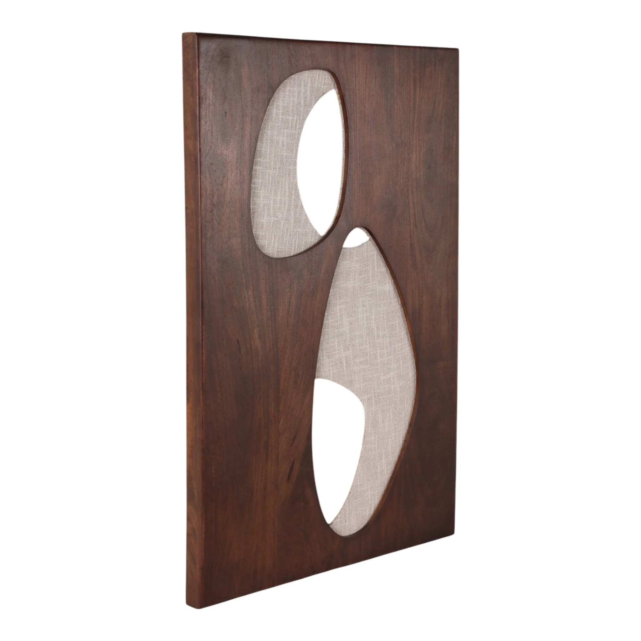 36x26" Wood&fabric Mix-media Modern Wall Art,brwn - Image 2