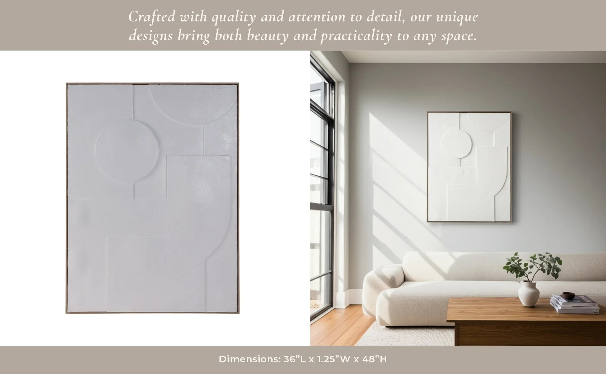 36x48 Geometric 3-dimensional Wall Art, White - Image 10