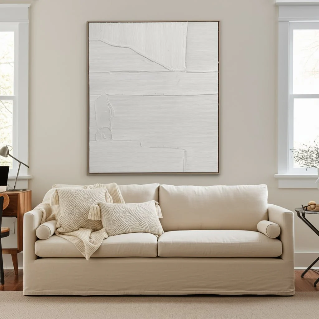 36x48 Textured Lines Wall Art, White - Image 8