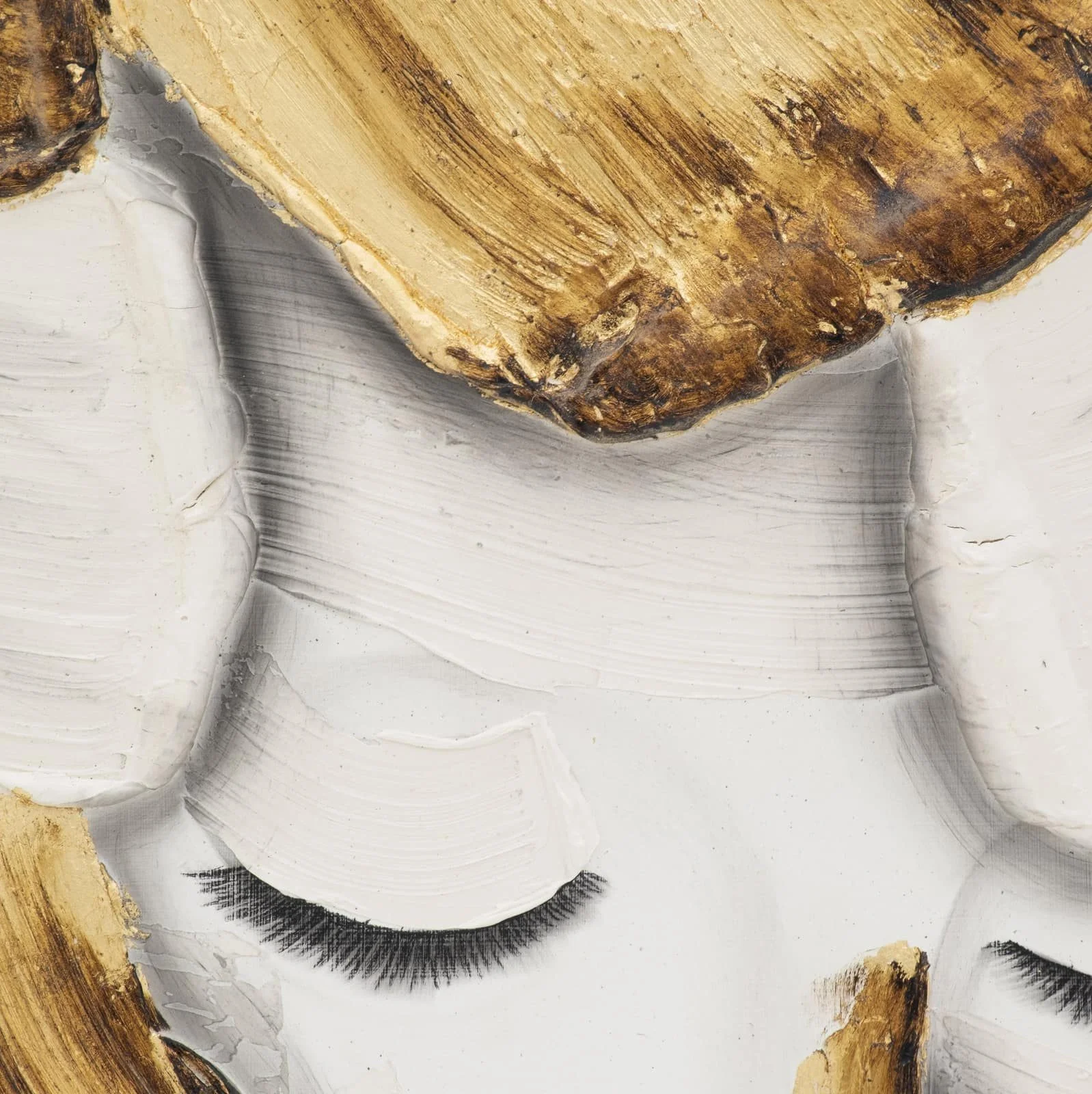36x59, Hand Painted Deep Thought, Wht/gld - Image 4