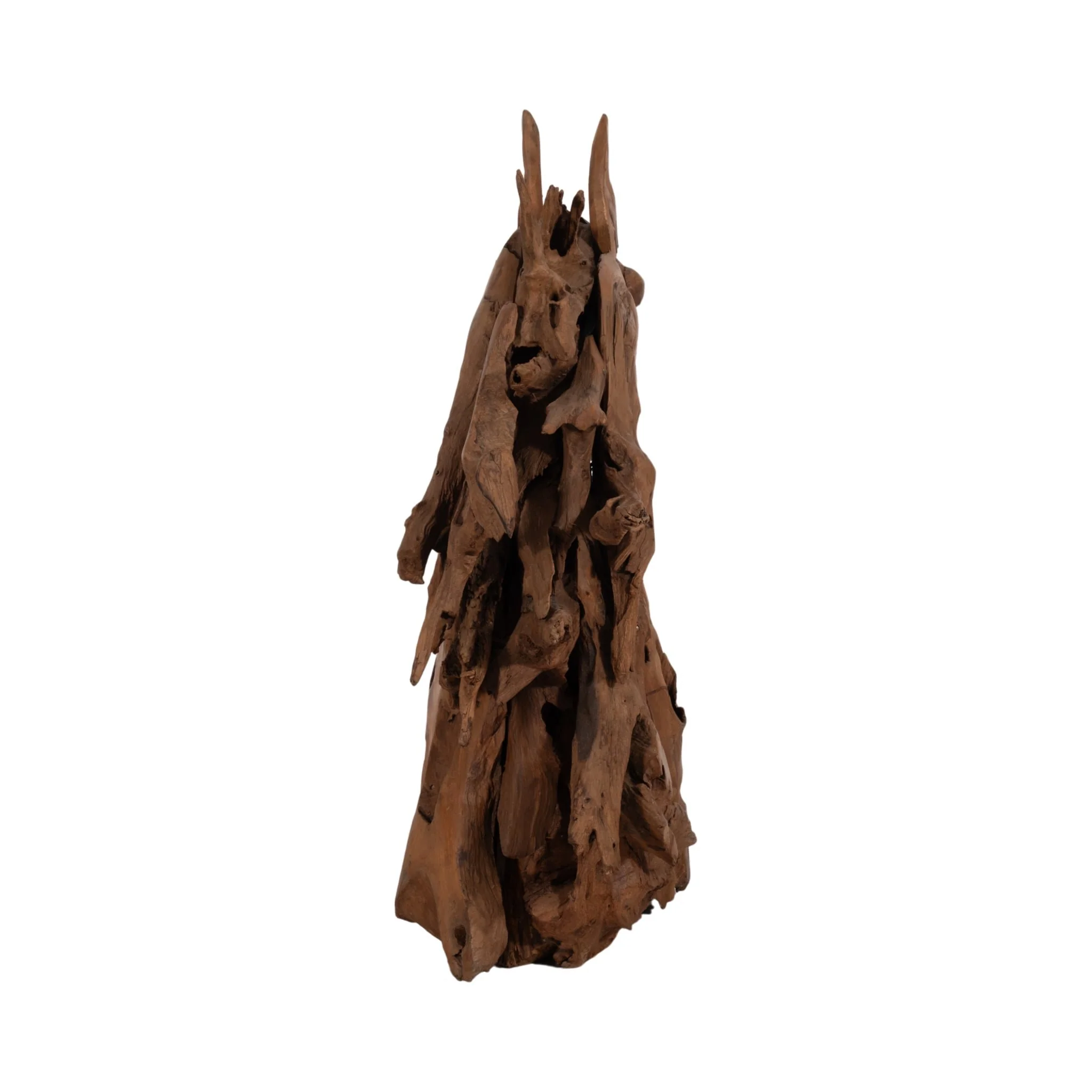 37" Teak Wood Horse Head, Natural - Image 4