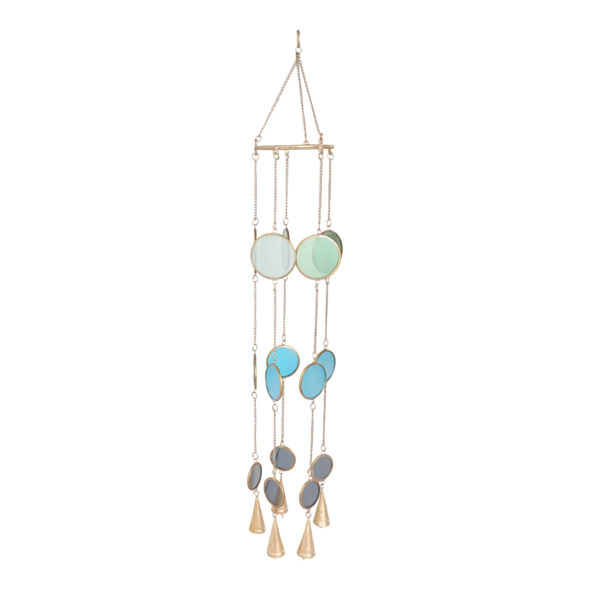37x6" Modern Glass Discs Chime, Blue/green - Image 3