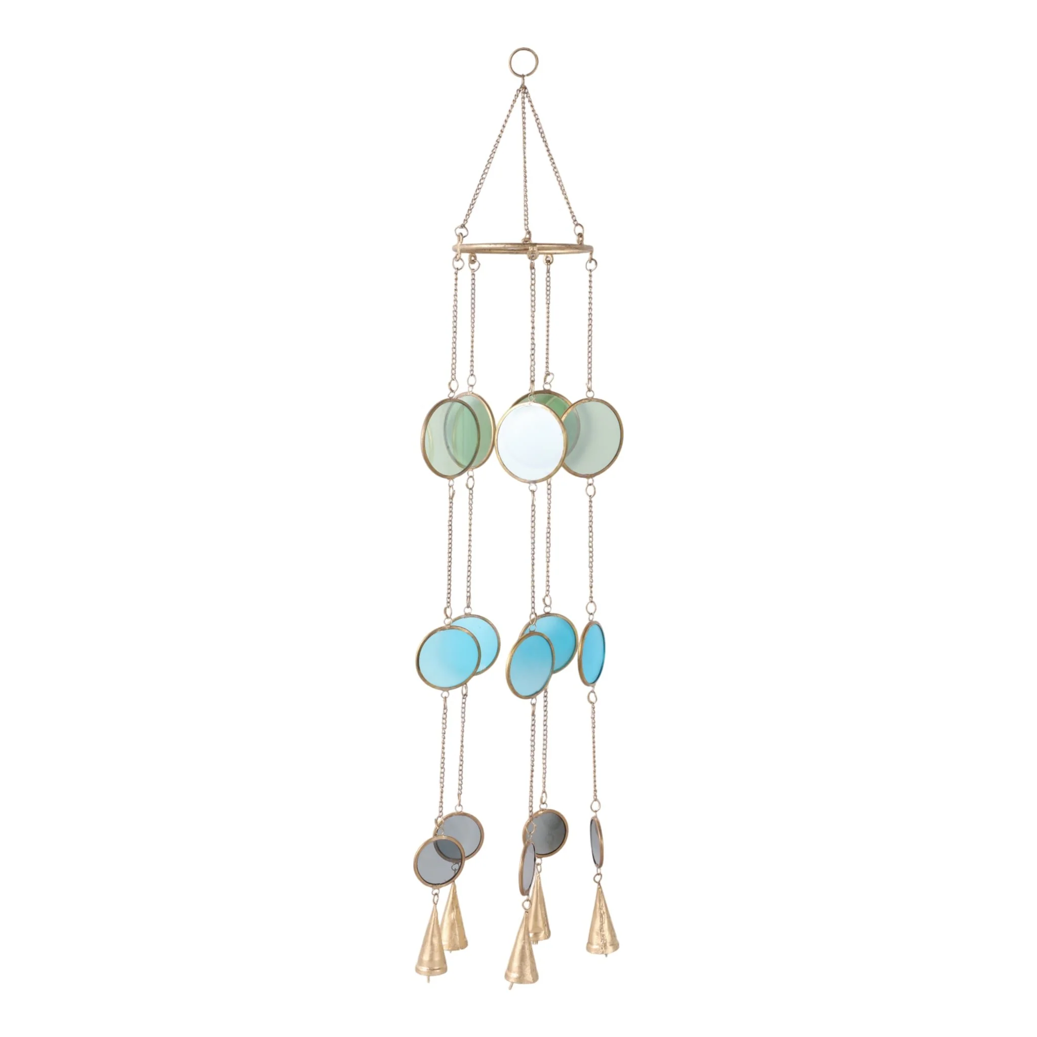 37x6" Modern Glass Discs Chime, Blue/green - Image 4