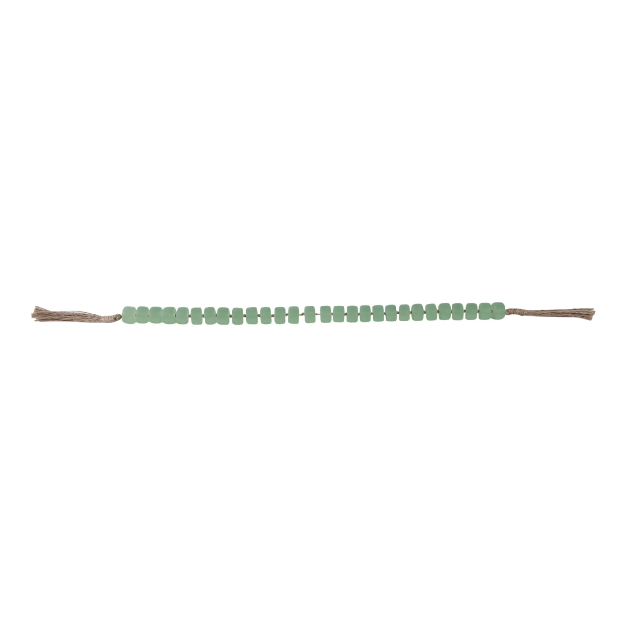 38" Cylinder 1.25" Resin Beaded Garland, Green - Image 2