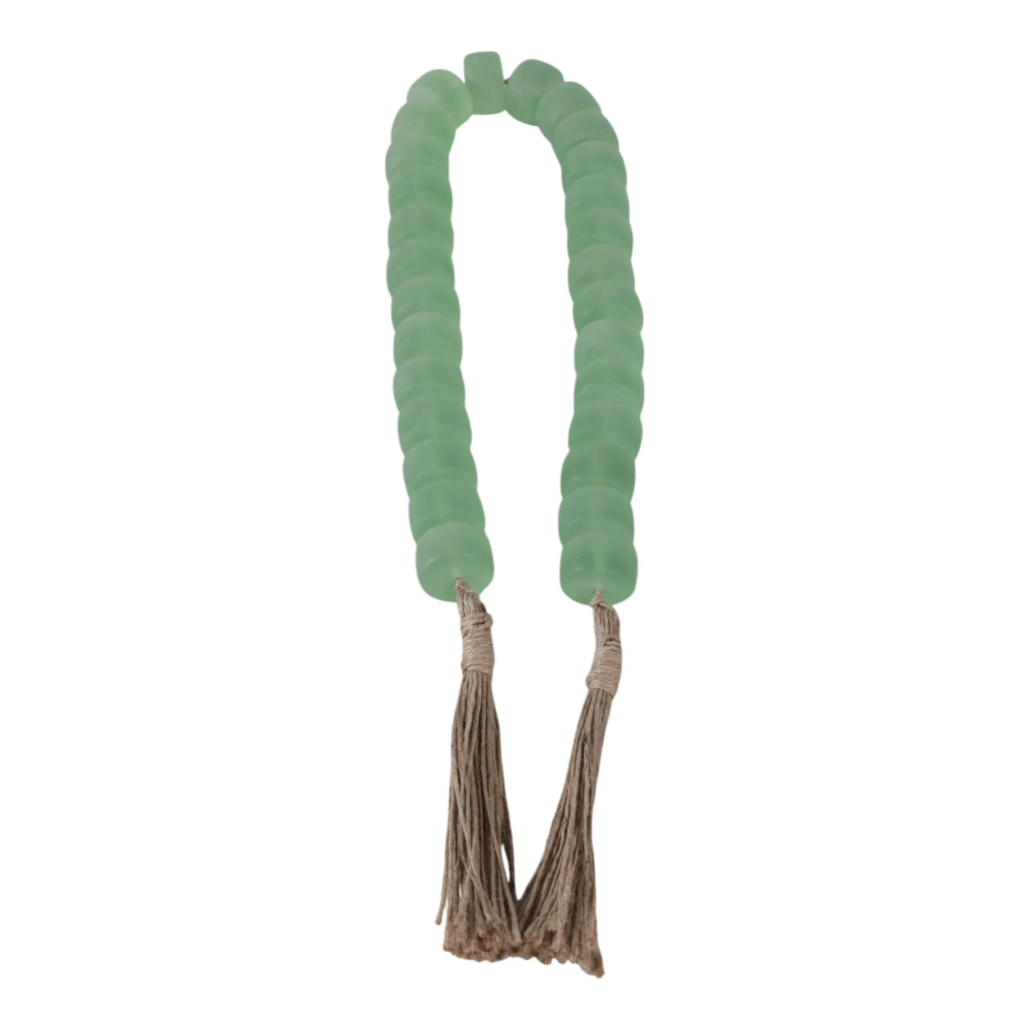 38" Cylinder 1.25" Resin Beaded Garland, Green - Image 3