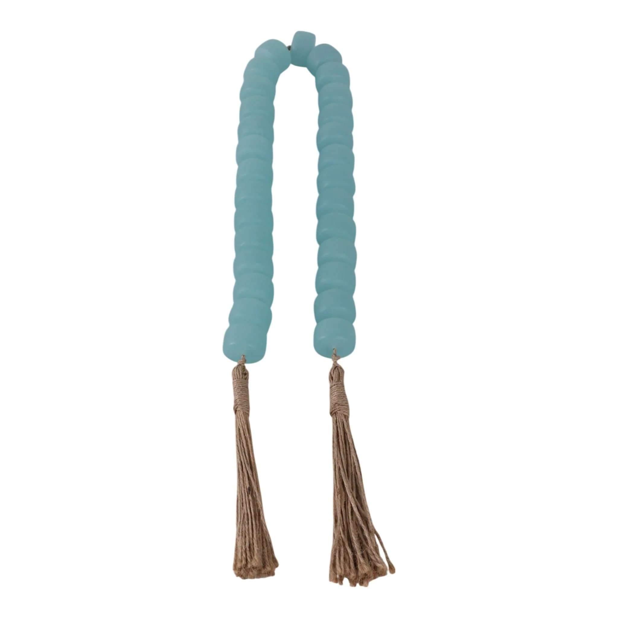 38" Cylinder 1" Resin Beaded Garland, Blue - Image 3