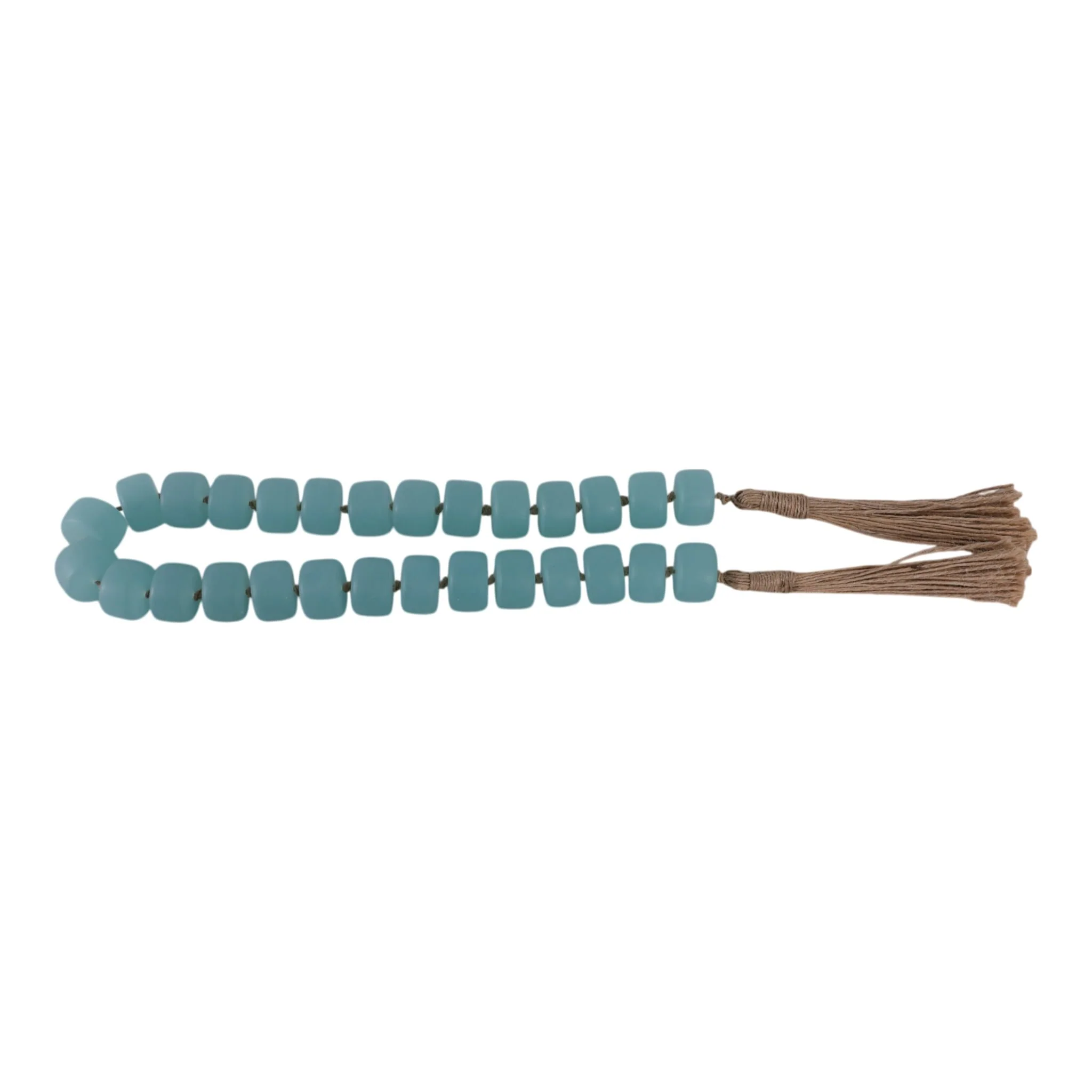 38" Cylinder 1" Resin Beaded Garland, Blue - Image 4
