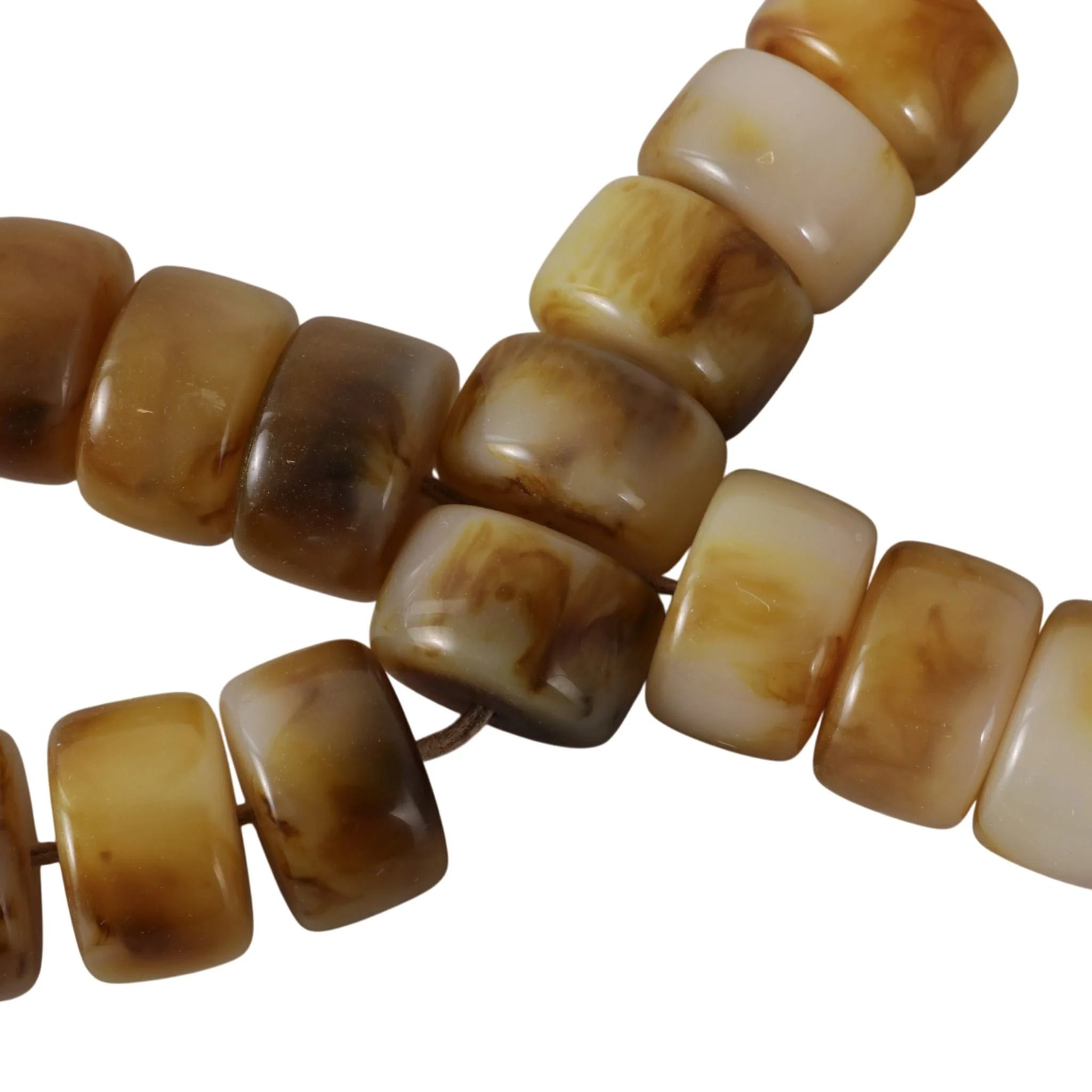 38" Cylinder 1" Resin Beaded Garland, Brown - Image 7